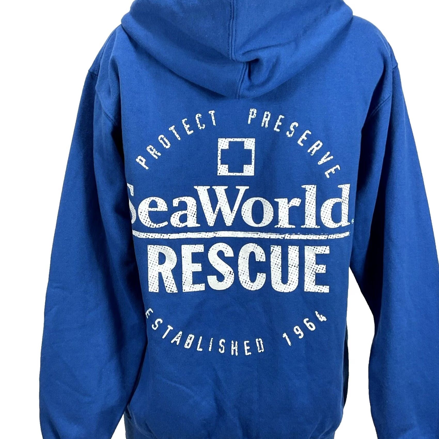 Vintage Sea World Rescue Official Park Hoodie Sweatshirt Men’s Small Blue NWT New Size US S / EU 44-46 / 1 - 7 Thumbnail