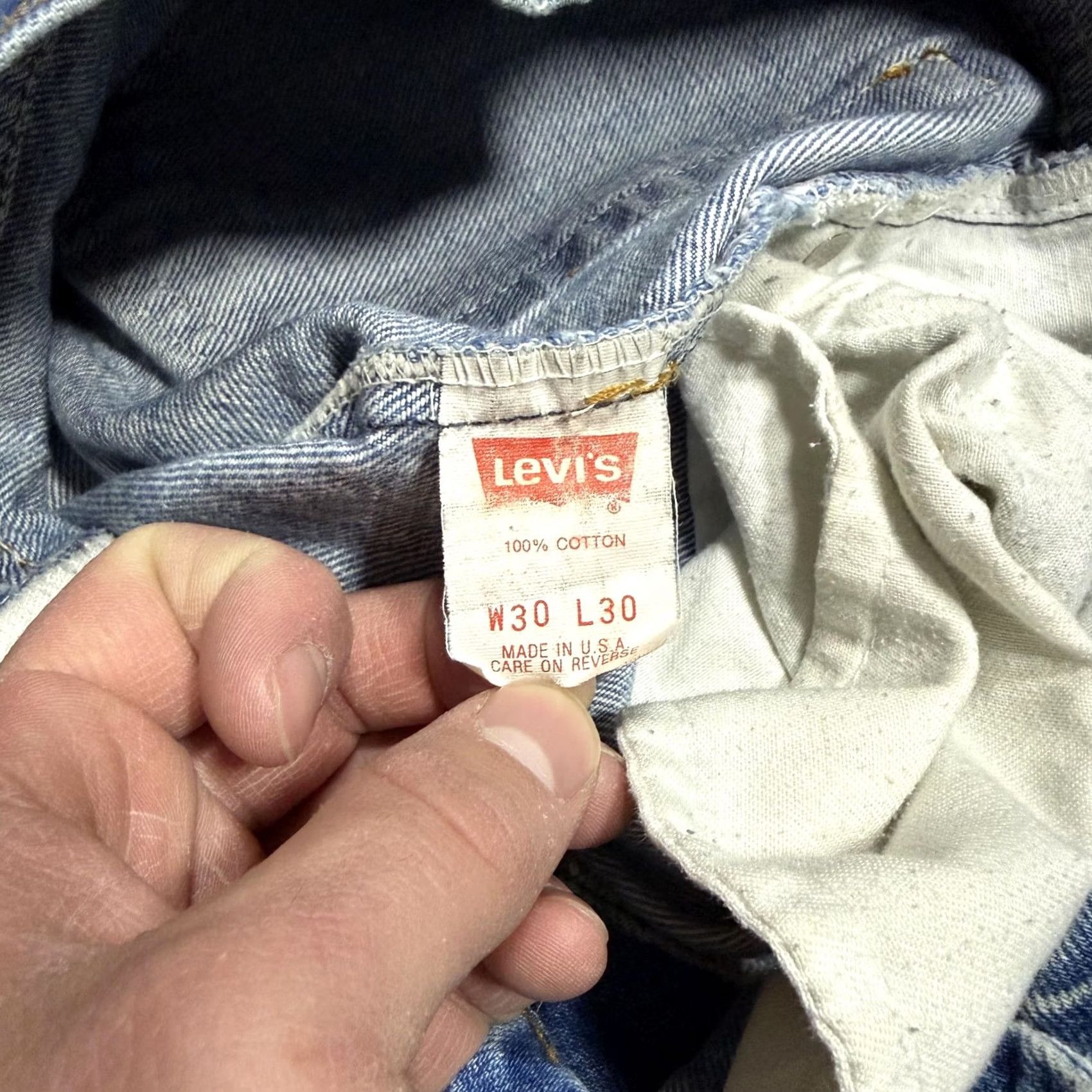 Levi's VINTAGE Levi's 505 Jeans Men 30x30 Blue Light Wash Regular Straight Denim USA Jeans Size US 30 / EU 46 - 5 Thumbnail