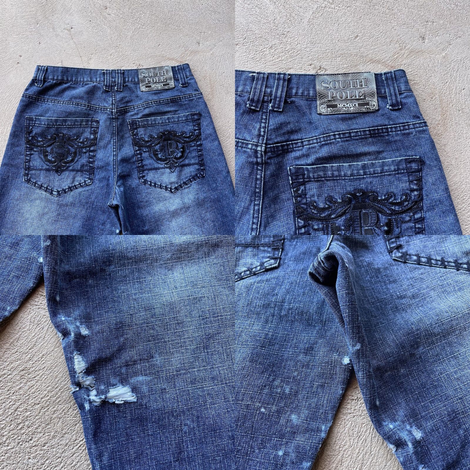 Southpole VINTAGE Southpole Jeans 36x30 Blue Baggy Loose Denim Wide-Leg 90s Grunge Comfort Mens Size US 36 / EU 52 - 8 Thumbnail