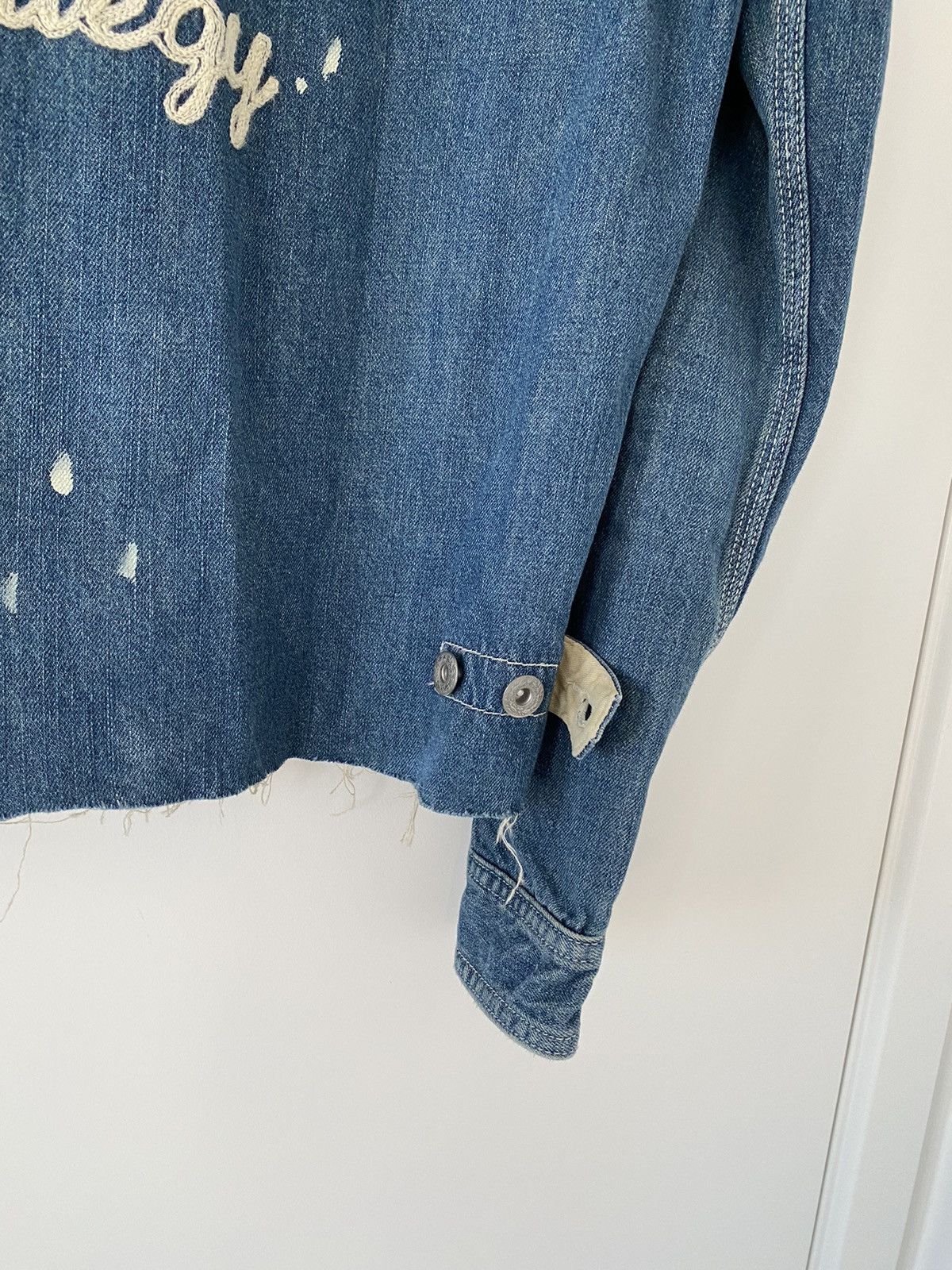 Vintage Faded distressed stitch embroidered denim jacket Size US S / EU 44-46 / 1 - 5 Thumbnail