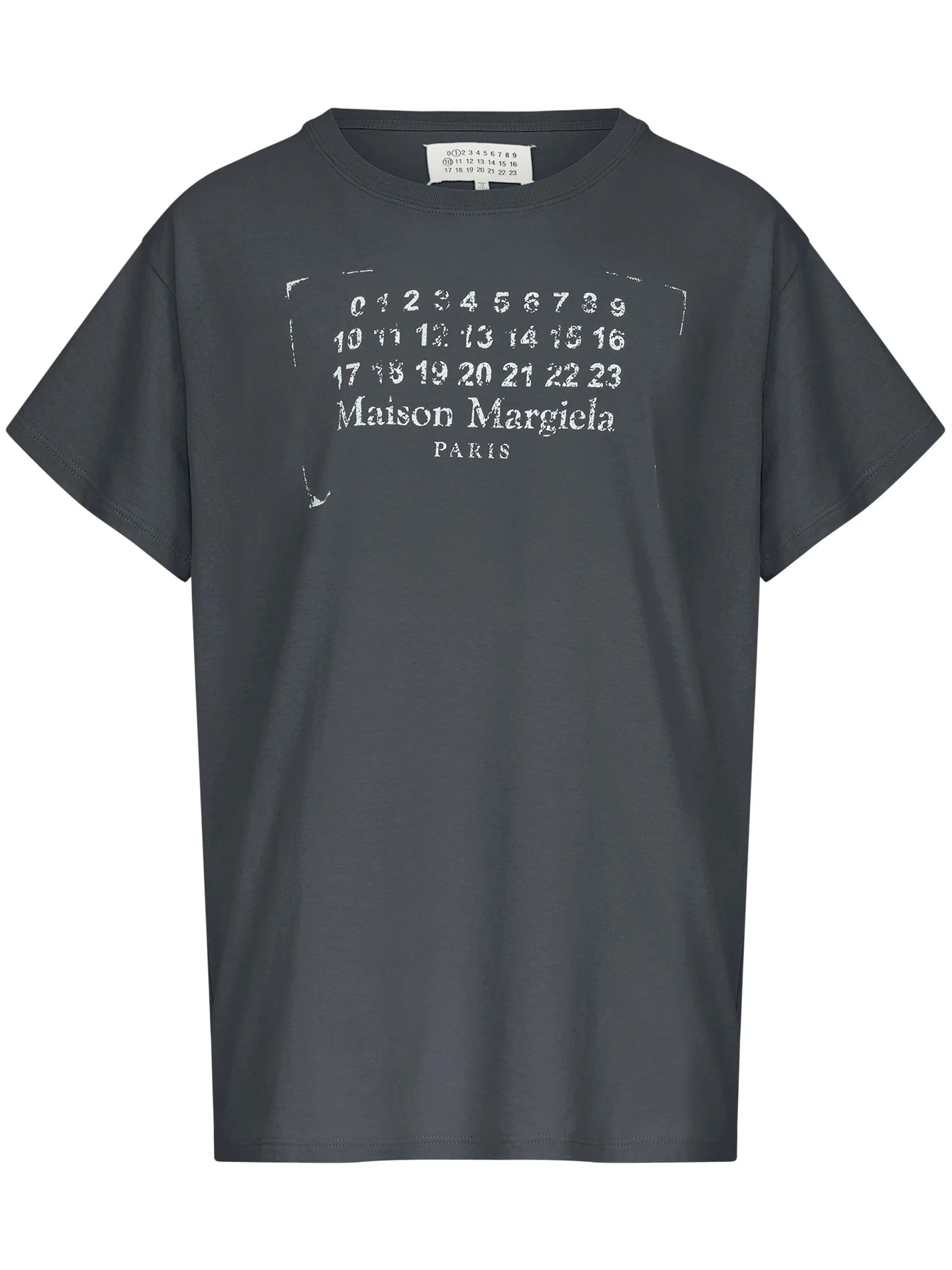 Maison Margiela oc11z0825 Logo-print Cotton T-Shirt in Washed Black Size S / US 4 / IT 40 - 1 Thumbnail