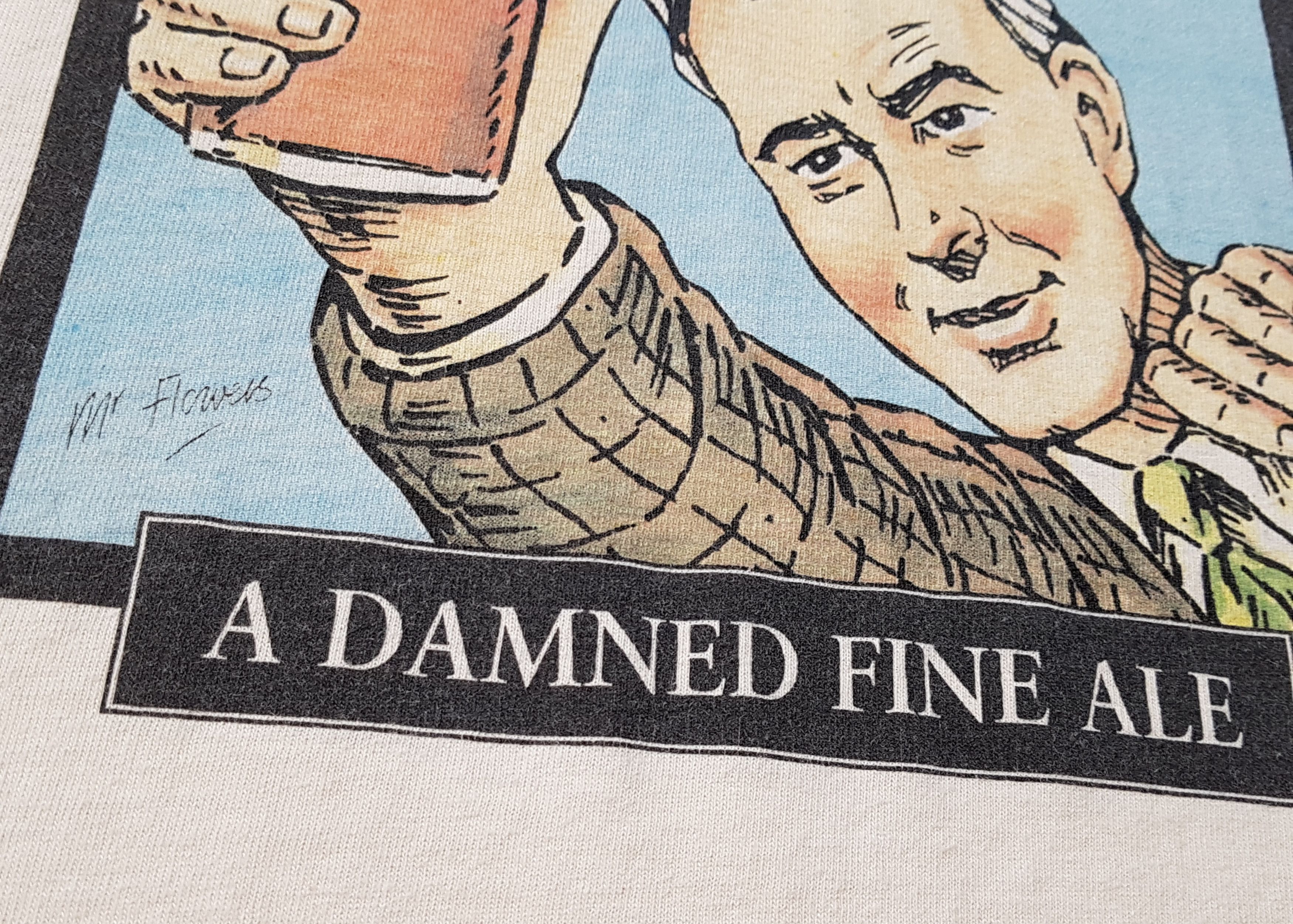 Vintage Mr. Flowers A Damned Fine Ale Vintage 90s Single Stitch Tee Size US XL / EU 56 / 4 - 5 Thumbnail