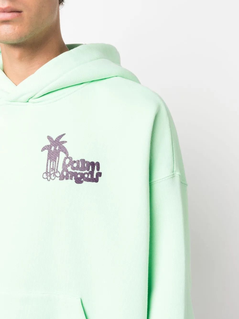 Palm Angels o1y0325 Logo Hoodie in Bright Green Size US XS / EU 42 / 0 - 2 Thumbnail
