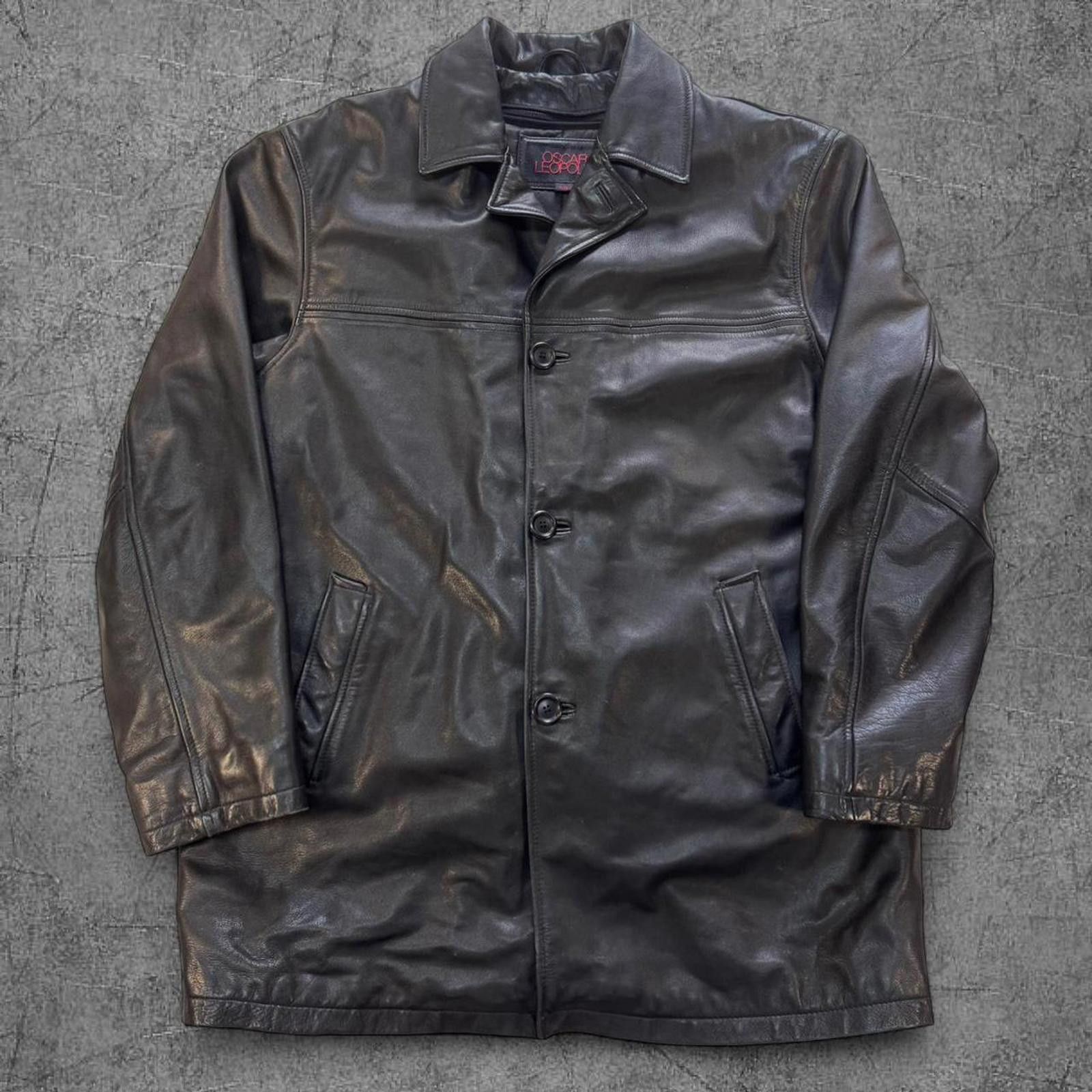 Leather Vintage Oscar Leopold 100% Leather Trench Coat Size US L / EU 52-54 / 3 - 1 Thumbnail