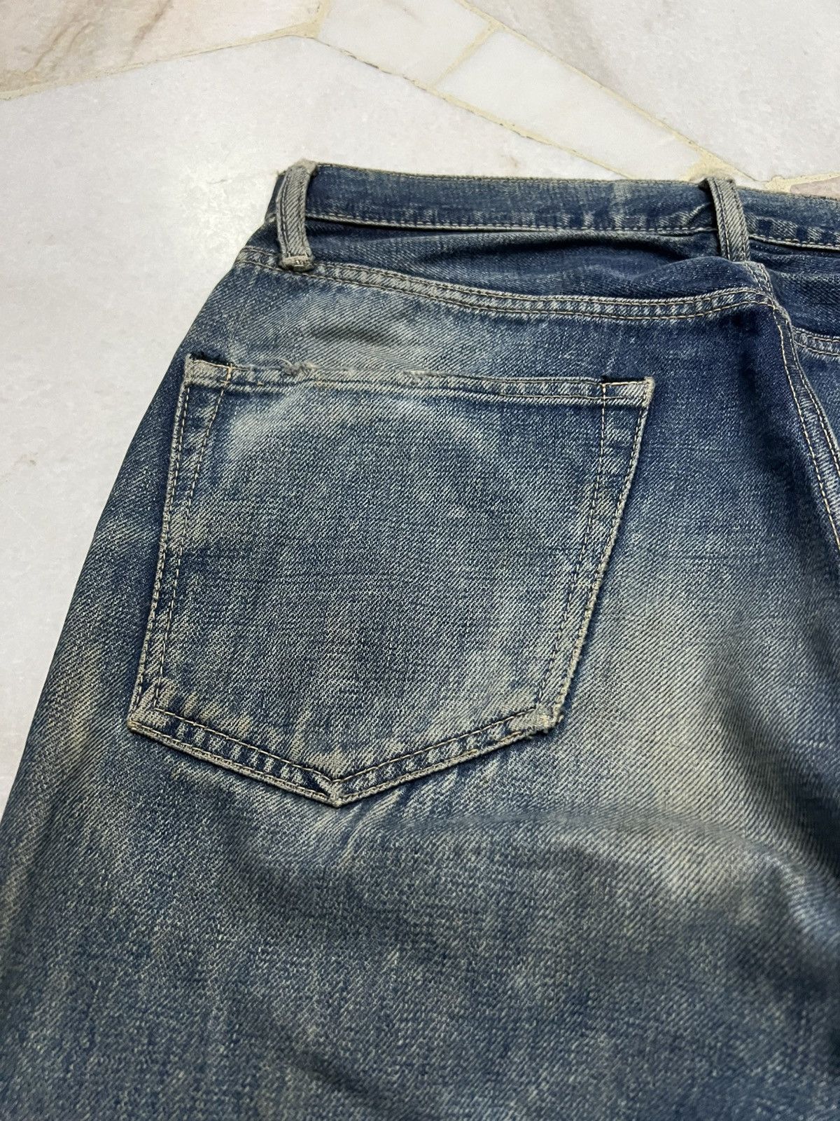 If Six Was Nine × Japanese Brand × Spellbound 💥90’s💥Vintage Spellbound Distress Selvedge Mud Wash Jeans Size US 31 - 18 Thumbnail