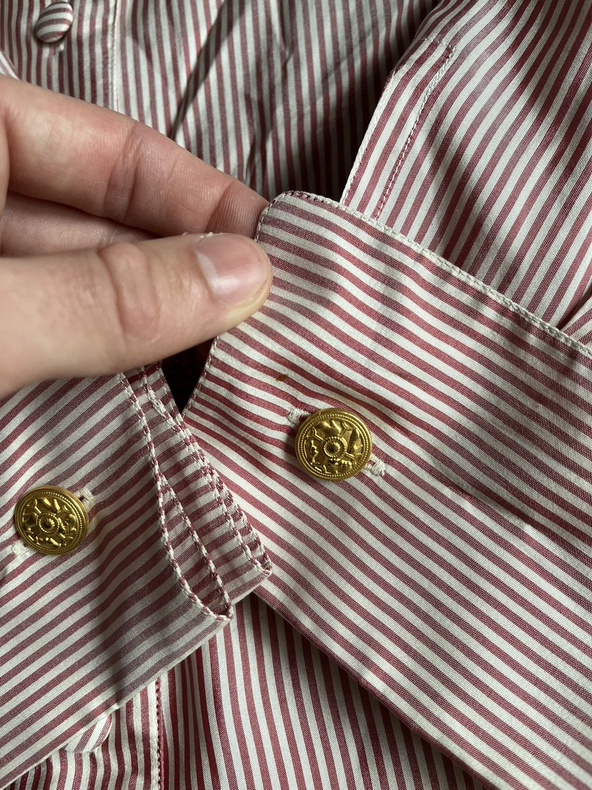 Salvatore Ferragamo VINTAGE SALVATORE FERRAGAMO STRIPED SILK SHIRT MADE IN ITALY Size M / US 6-8 / IT 42-44 - 8 Thumbnail