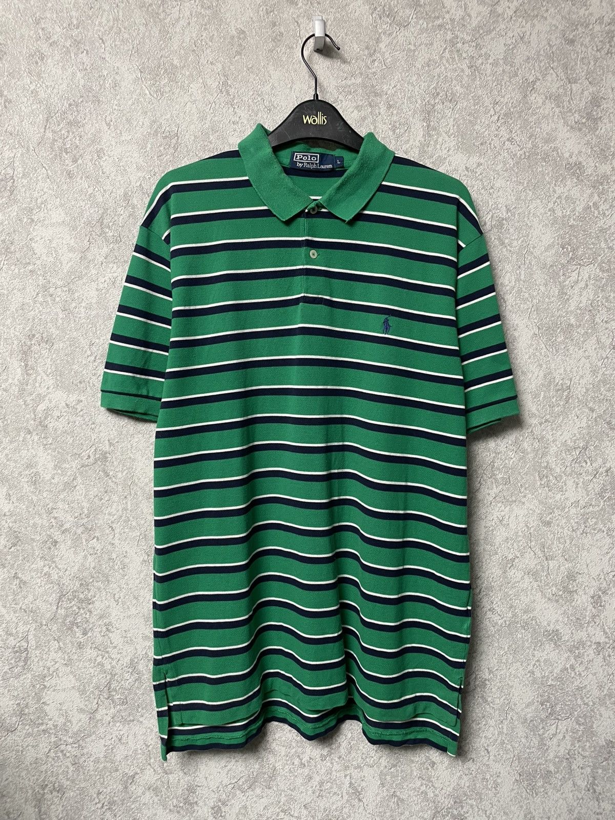 Polo Ralph Lauren Vintage Polo Ralph Lauren Green Striped Polo Shirt Y2K Size US L / EU 52-54 / 3 - 1 Thumbnail