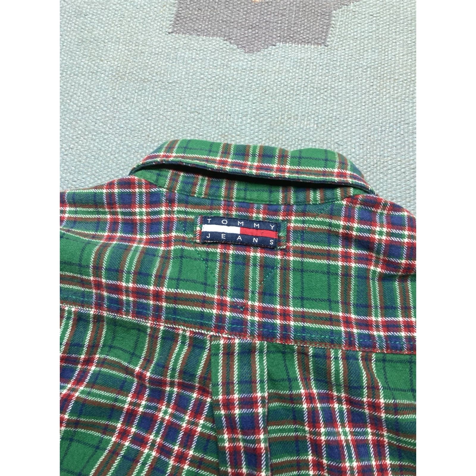 Tommy Hilfiger VINTAGE Tommy Hilfiger Flannel Shirt Cotton Heavyweight Plaid Men’s Large Size US L / EU 52-54 / 3 - 7 Thumbnail