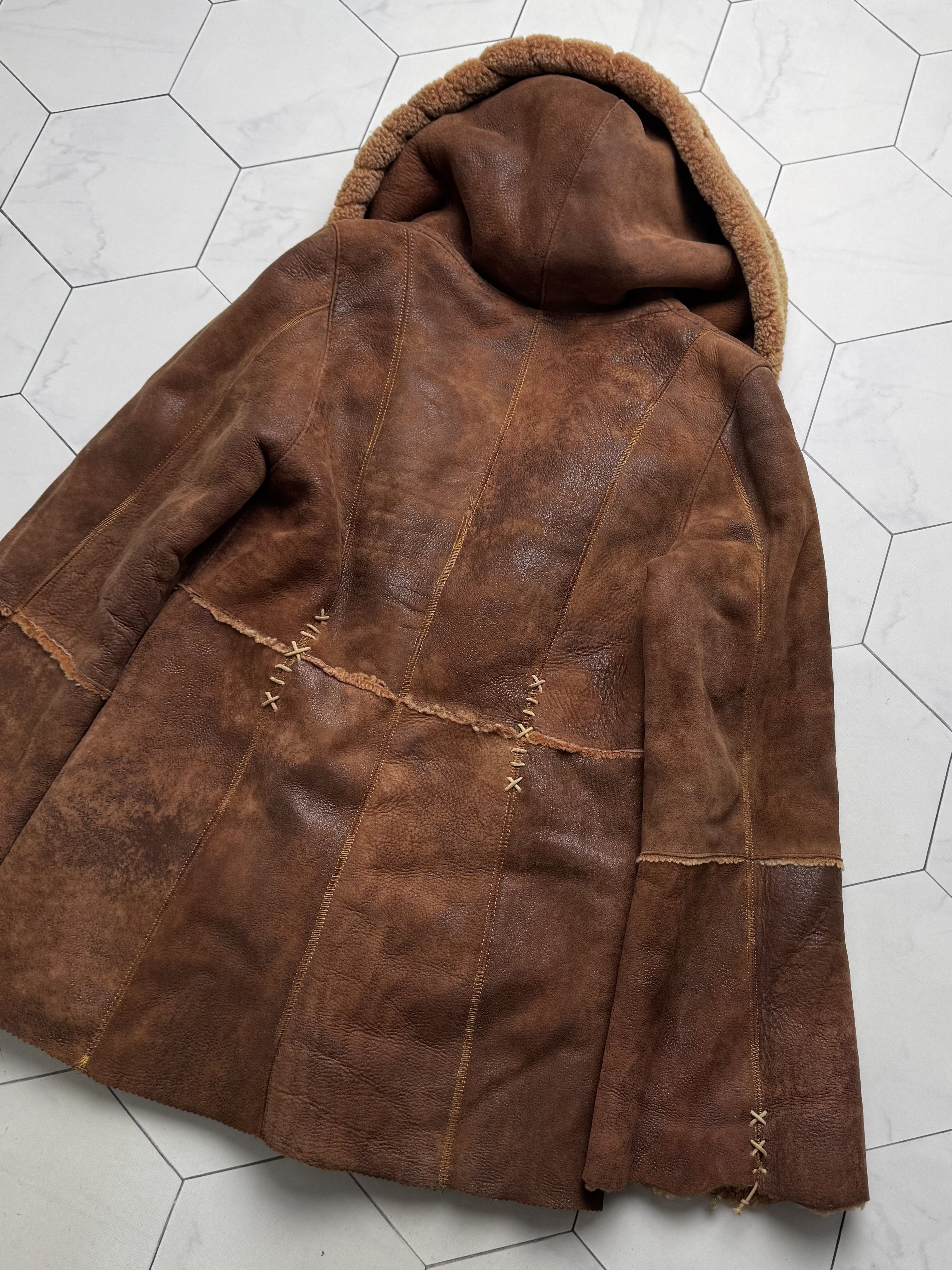 Vintage Vintage Real Sheepskin Hooded Coat (B550) Size L / US 10 / IT 46 - 14 Thumbnail