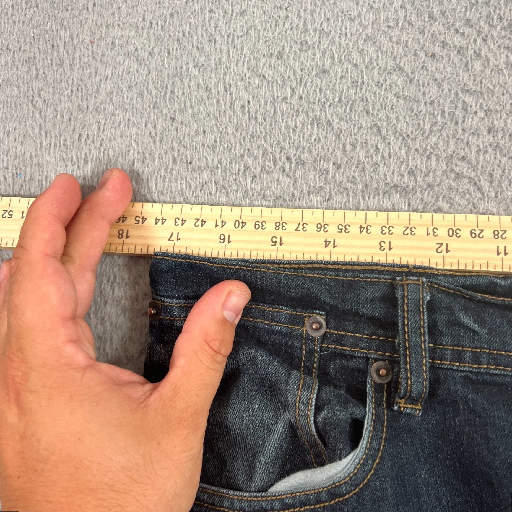 Ring Of Fire RING OF FIRE Slim Skinny Jeans Mens 34x33 Dark Blue Denim Pants Size US 34 / EU 50 - 4 Thumbnail