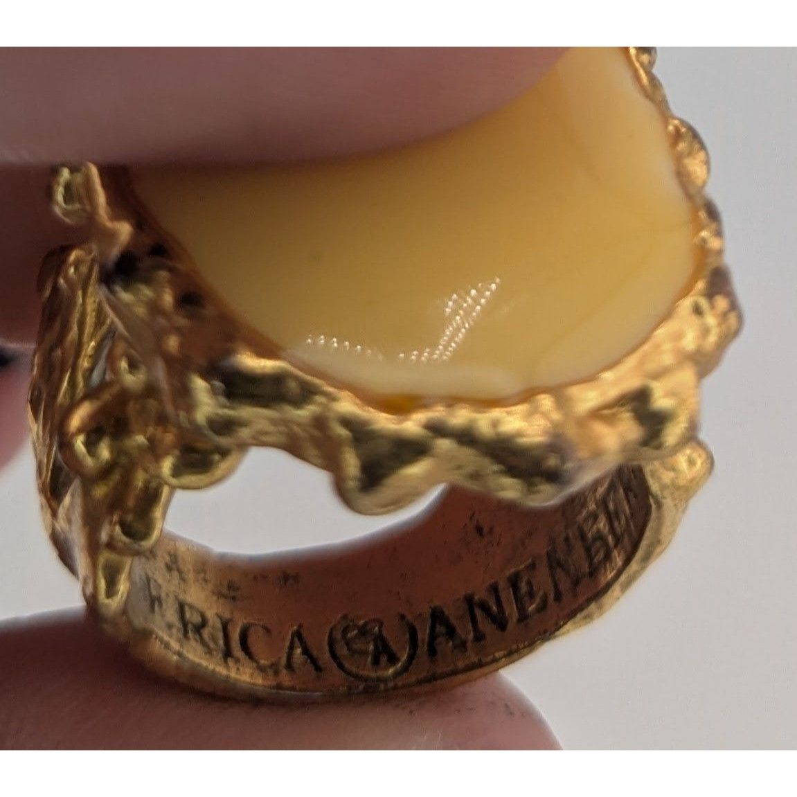 Other Vintage Erica Anenberg Yellow Enamel Statement Ring Size 6 W Size ONE SIZE - 13 Thumbnail