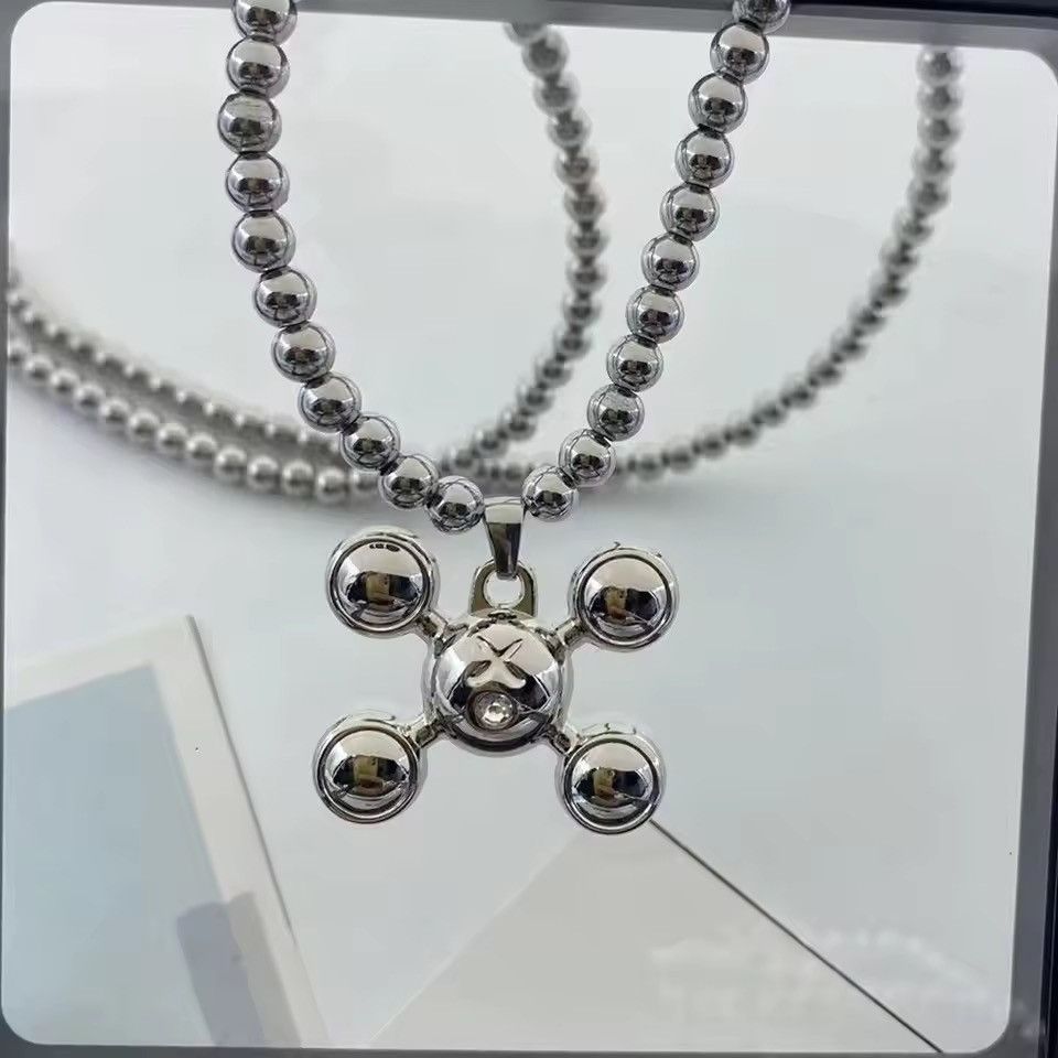 Jewelry Harajuku Quadangle Ball Pendant Necklace Y2K Size ONE SIZE - 4 Thumbnail