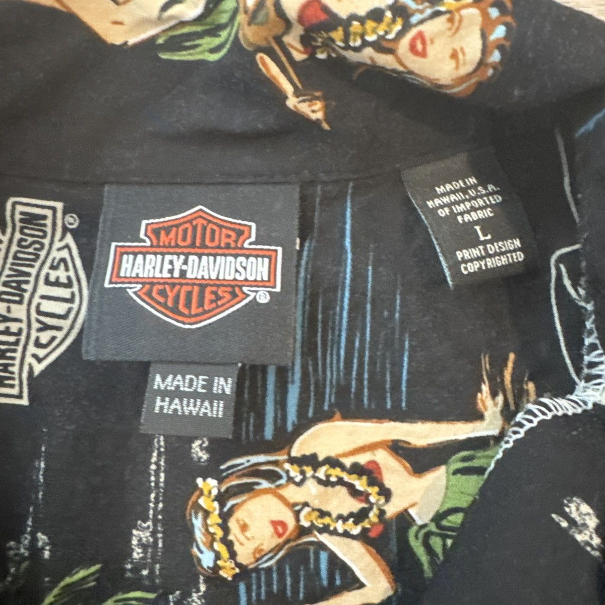 Harley Davidson Made in Hawaii - Hula Shirt Size US L / EU 52-54 / 3 - 3 Thumbnail