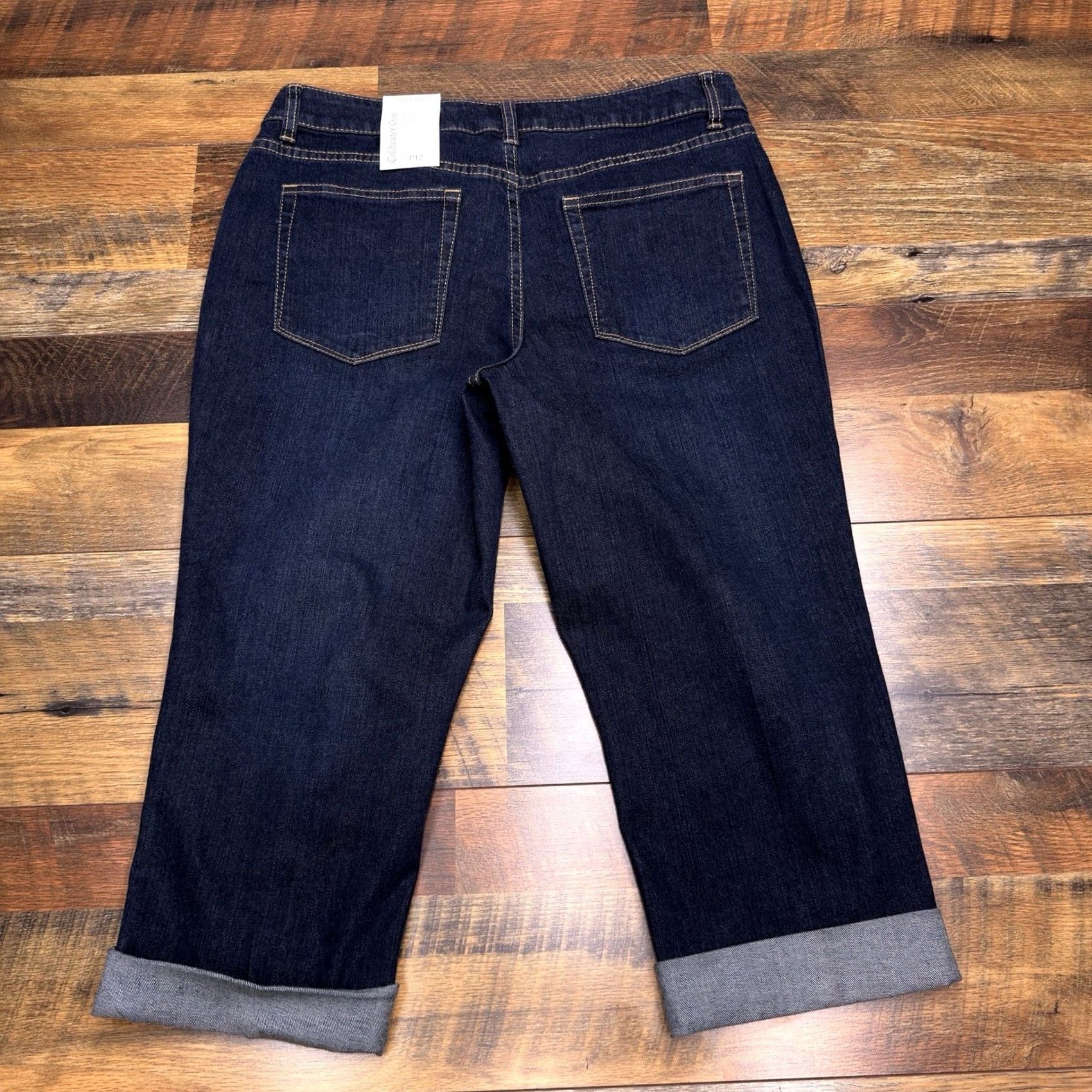 Coldwater Creek Coldwater Creek Jeans Cropped City Womens 12P Petite Mid Rise Stretch Denim Blue 5-Pocket NWT Size 34" / US 12 / IT 48 - 2 Thumbnail