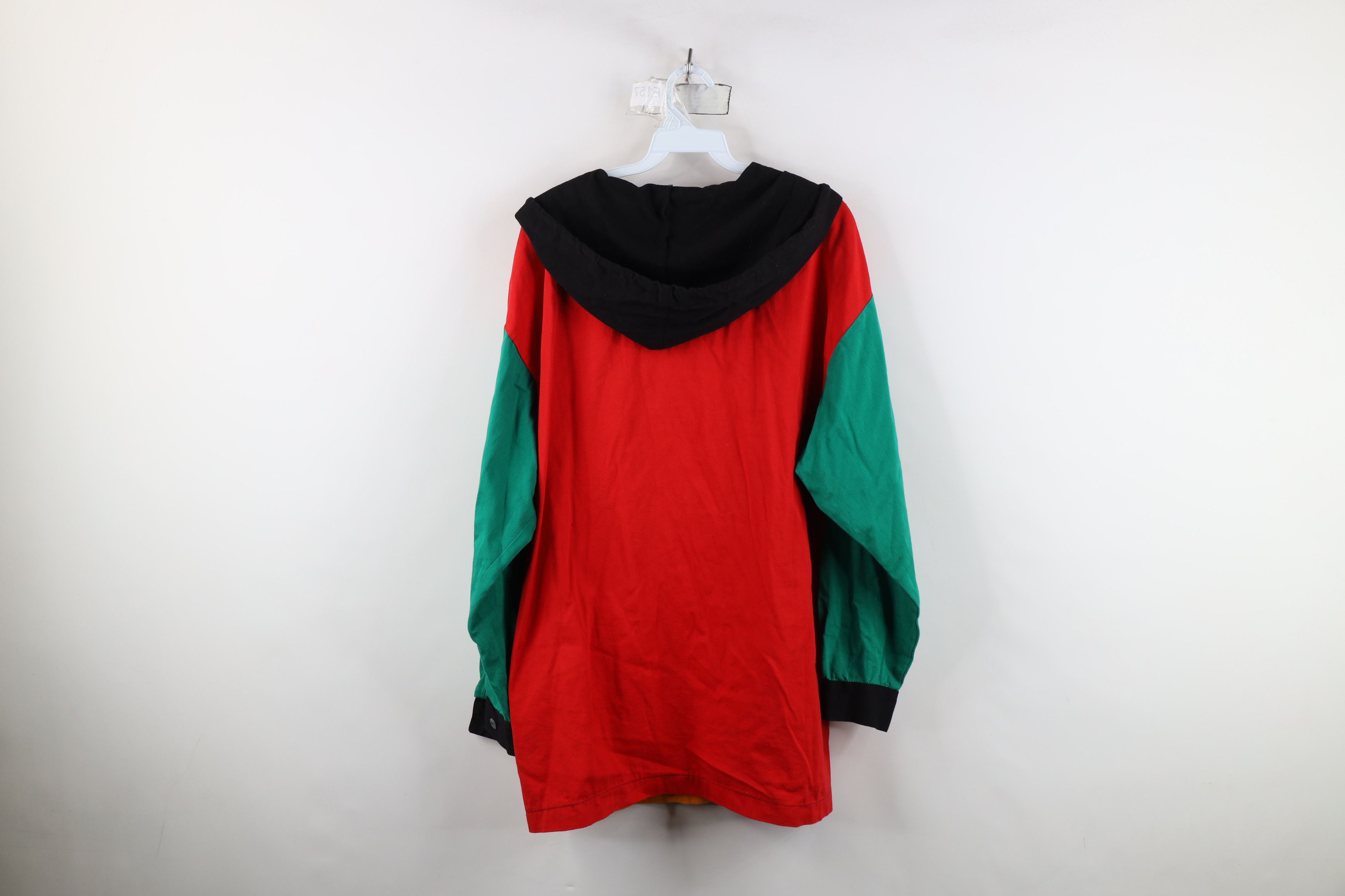 Vintage Vintage 90s Streetwear Baggy Hooded Button Shirt Jacket USA Size S / US 4 / IT 40 - 14 Thumbnail
