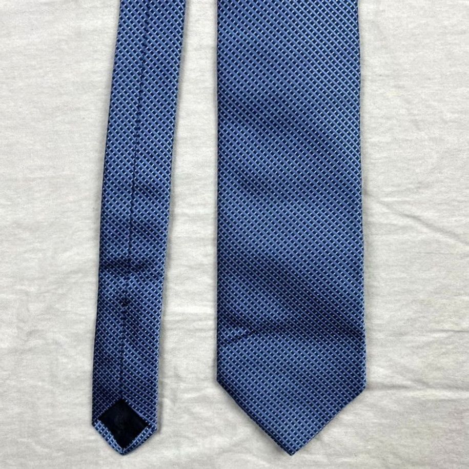 Brooks Brothers Brooks Brothers 346 Necktie Mens Blue Pure Silk Made In USA Check Tie Mens Silk Geometric Pattern Classic 57" One Size Blue Size ONE SIZE - 2 Thumbnail