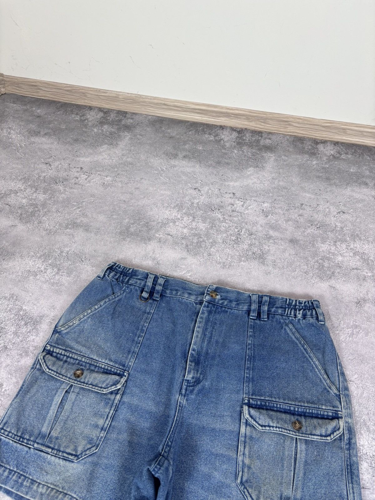 Dickies Vintage Dickies Women’s Blue Denim Cargo Shorts Jorts Size 38" / US 16 / IT 52 - 4 Thumbnail