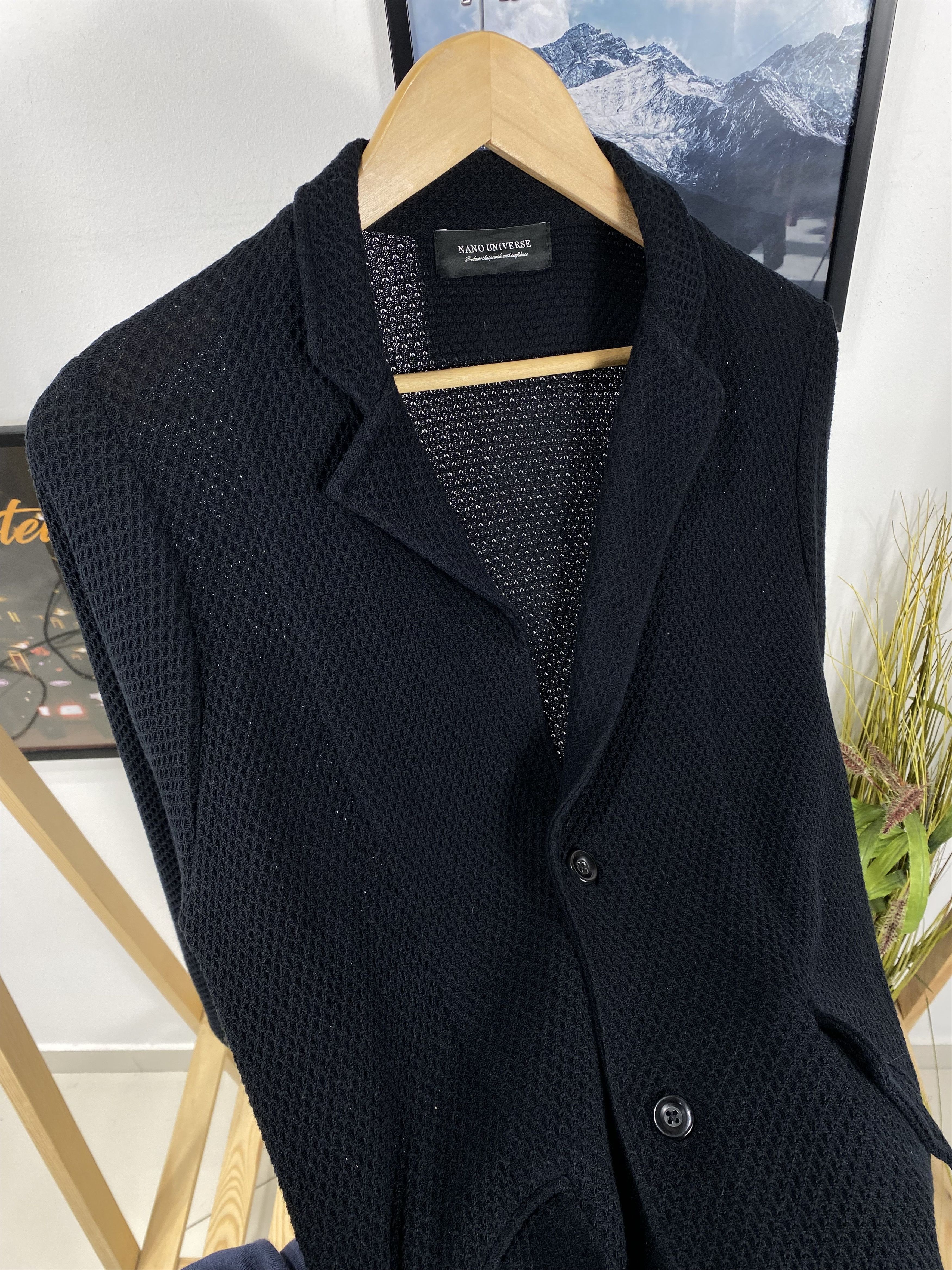 Japanese Brand Rare Nano Universe Total Pattern Knit Tailored Jacket Size US M / EU 48-50 / 2 - 7 Thumbnail