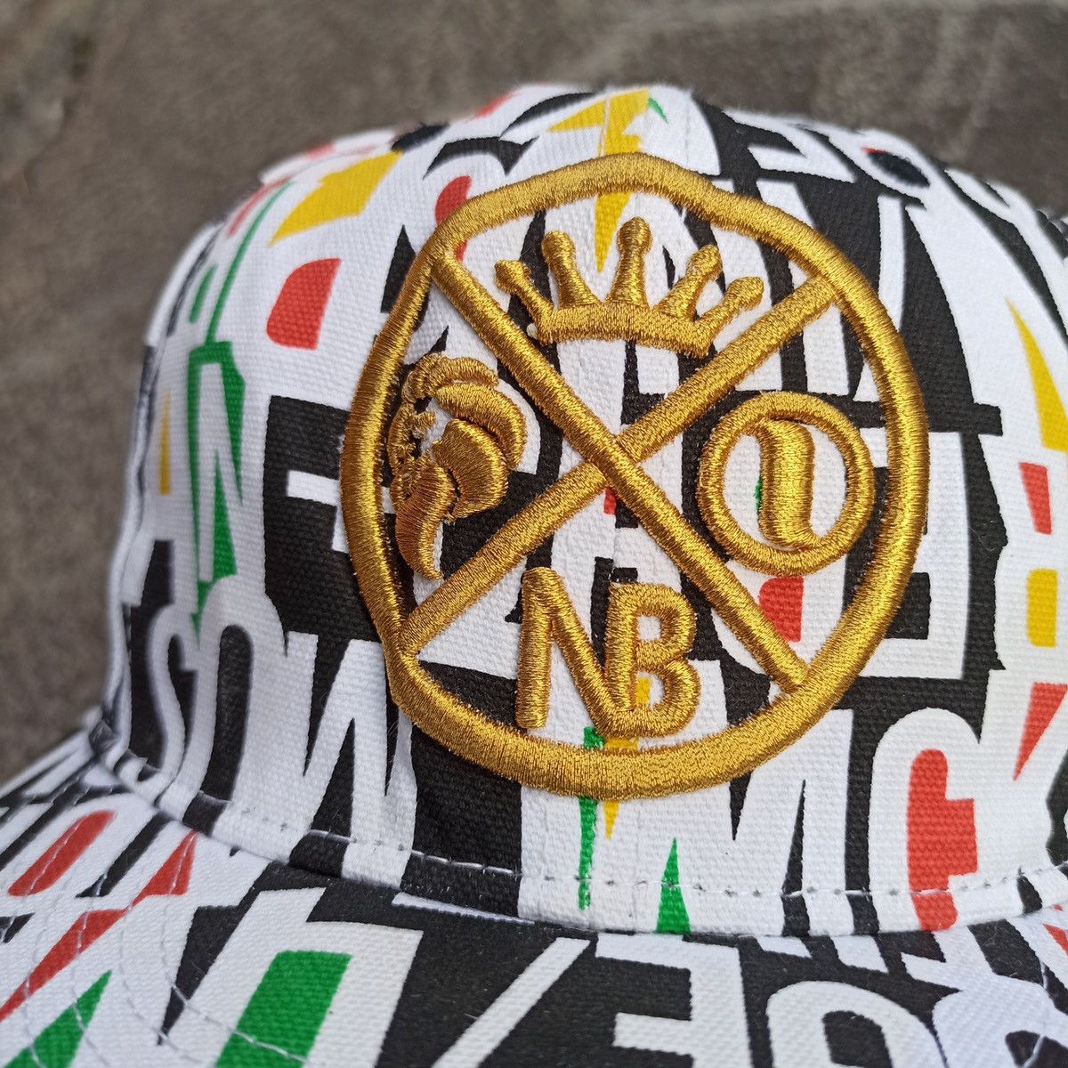 Bob Marley SICK fitted reggae full print with gold lion embroidery cap Size 34 - 10 Thumbnail