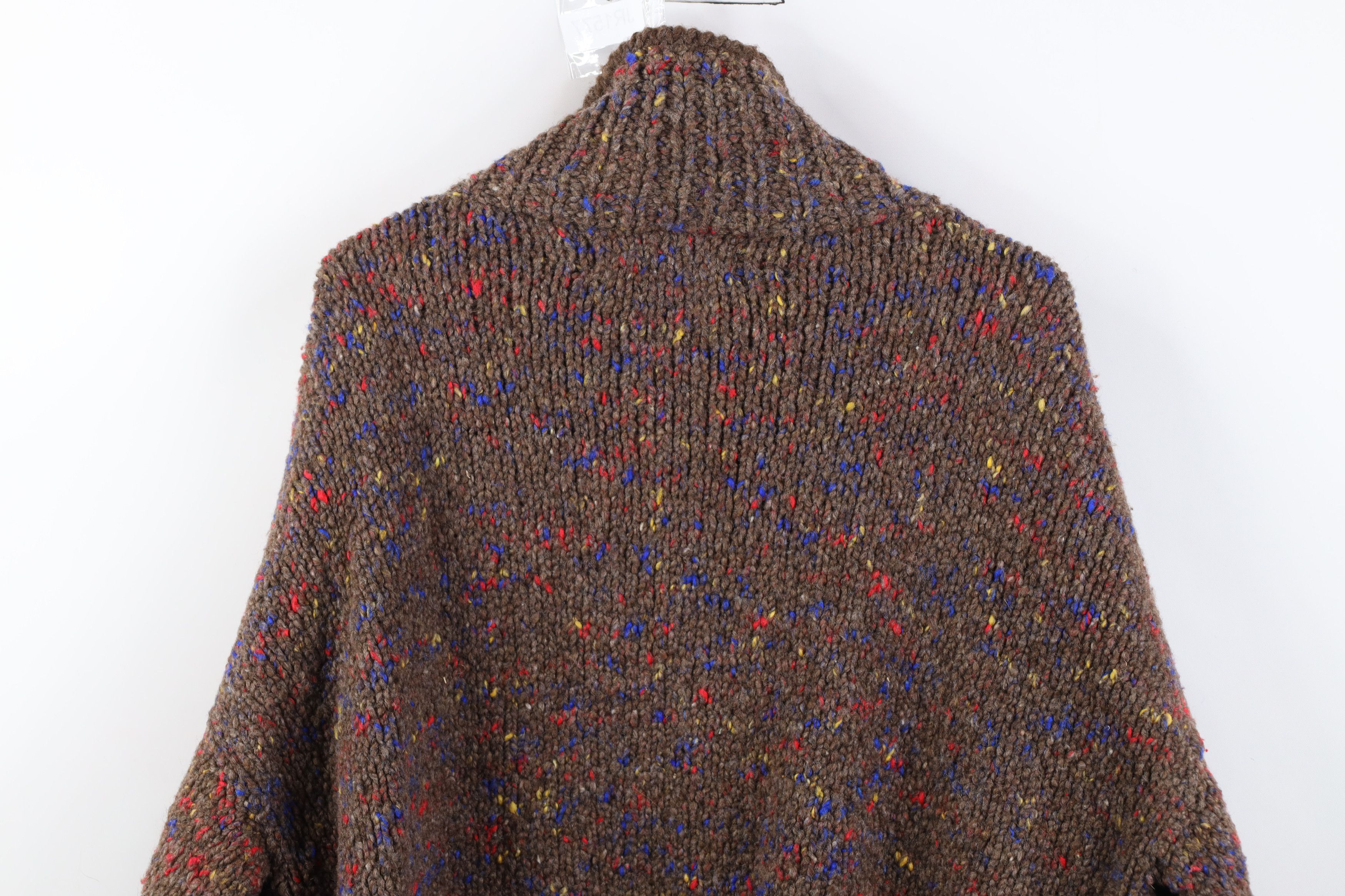 Vintage Vintage 90s Streetwear Fleck Hand Made Wool Sweater Jacket Size US L / EU 52-54 / 3 - 10 Thumbnail