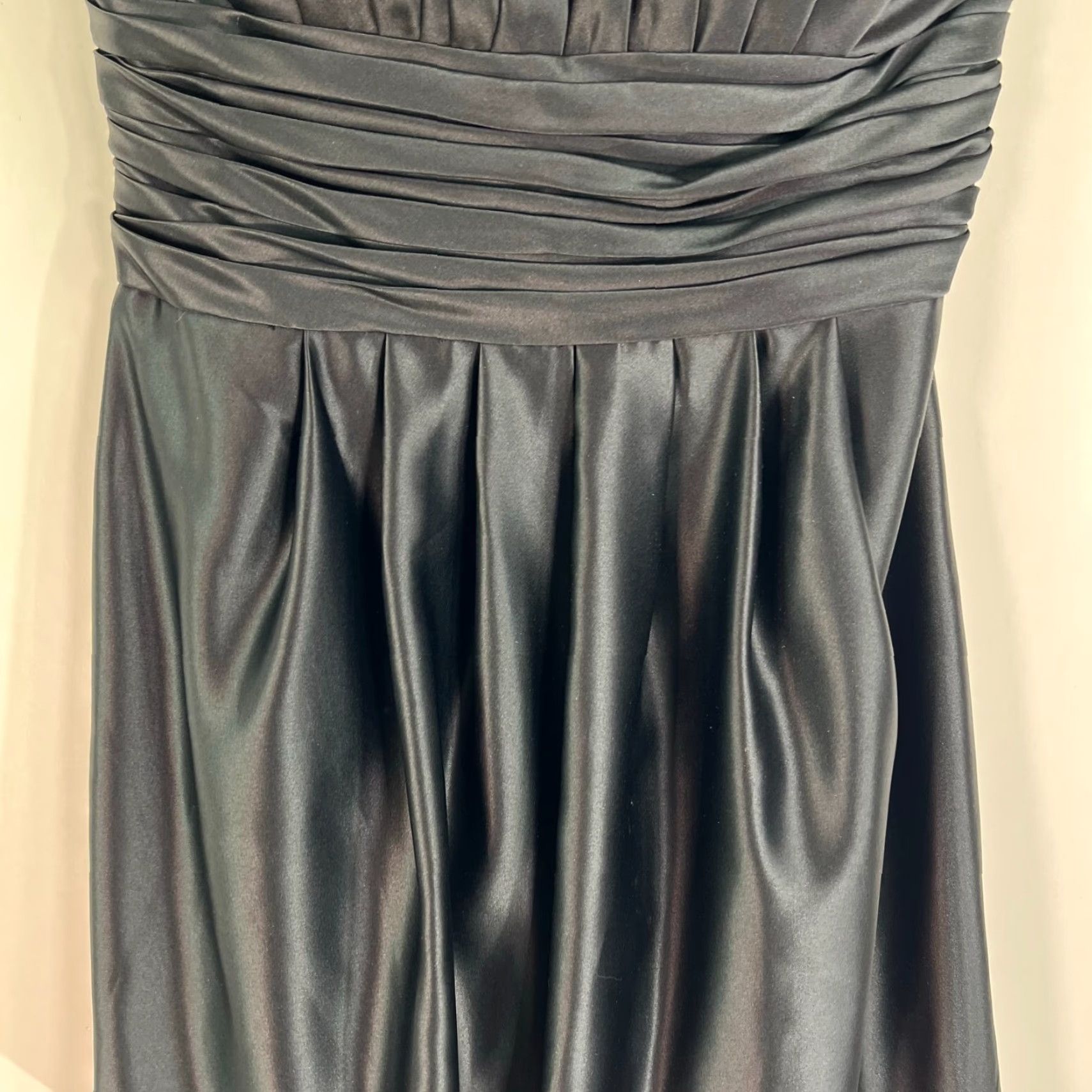 Vintage Bill Levkoff Dress Women Size 20 Black Sleeveless Halter Satin Zipper Party Bridesmaid Cocktail Sexy Mini Womens Size 3XL / US 20-22 - 3 Thumbnail