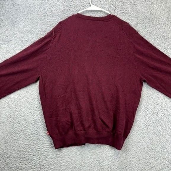 Izod IZOD Sweater Mens XL Fine Gauge Maroon Argyle Long Sleeve V-Neck Pullover NEW Size US XL / EU 56 / 4 - 2 Thumbnail