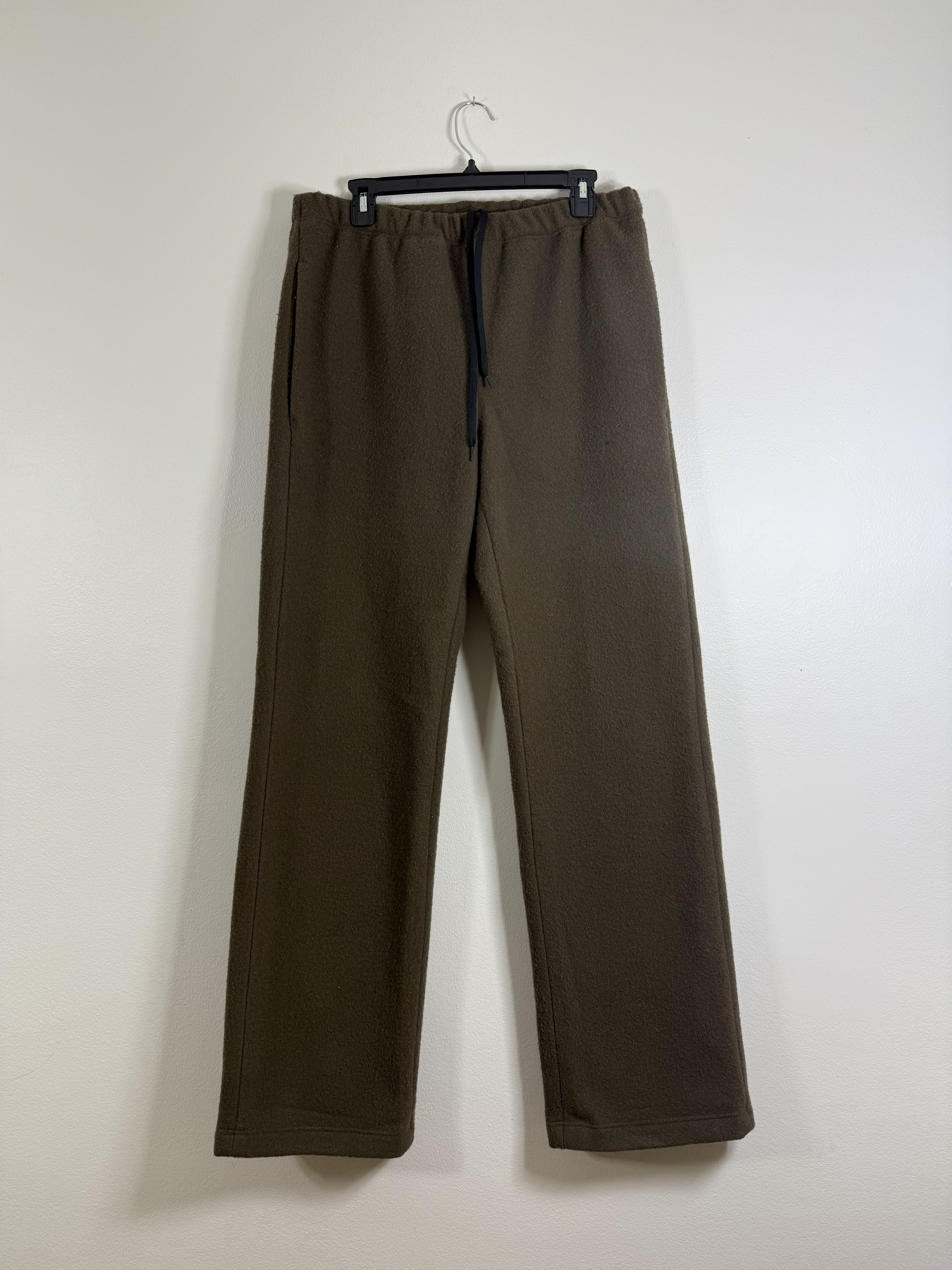 RIER Moss Brown Wool Drawstring Trousers Size US 32 / EU 48 - 2 Thumbnail