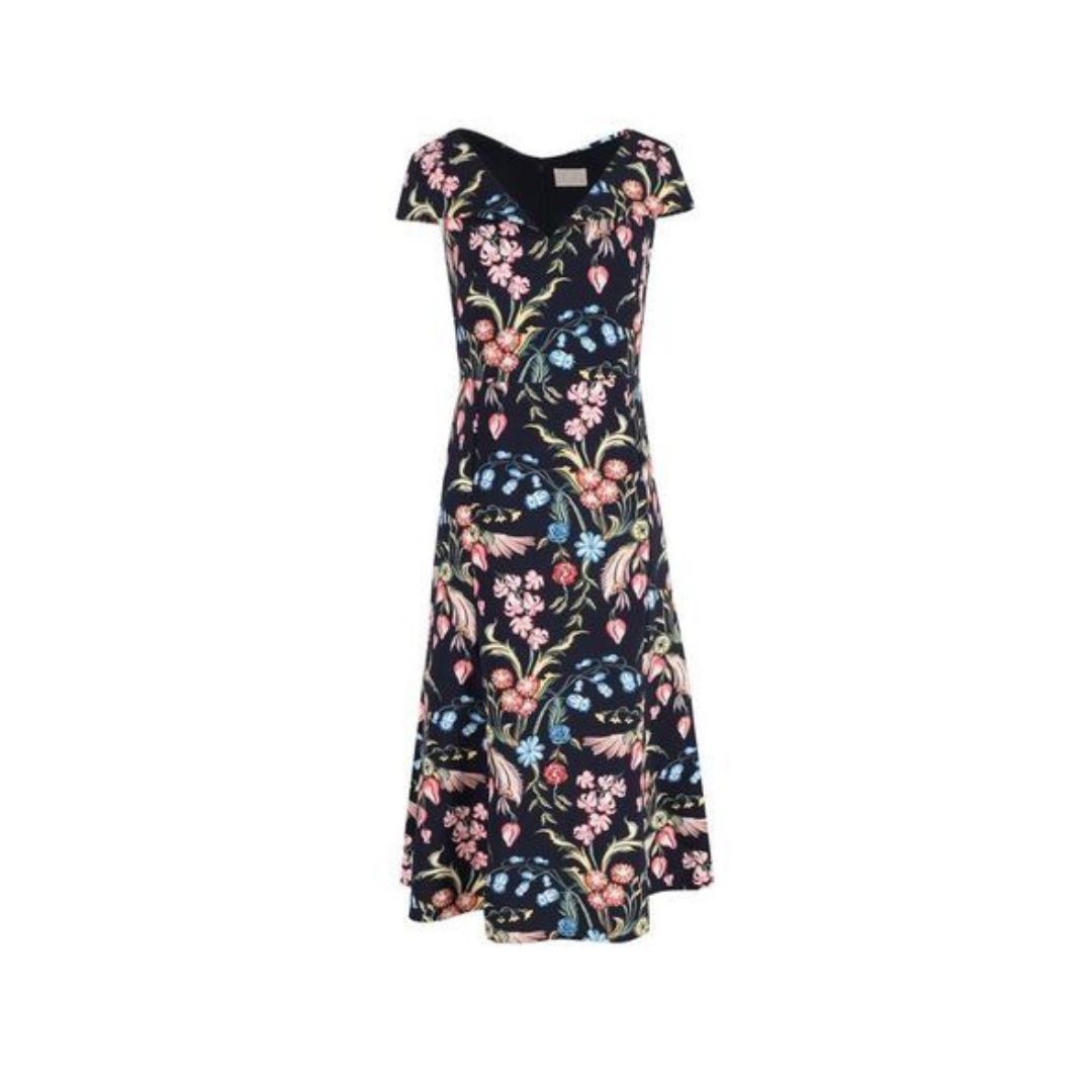 Peter Pilotto Peter Pilotto Blue Floral Print V-Neck Long A-Line Dress Size M / US 6-8 / IT 42-44 - 1 Thumbnail