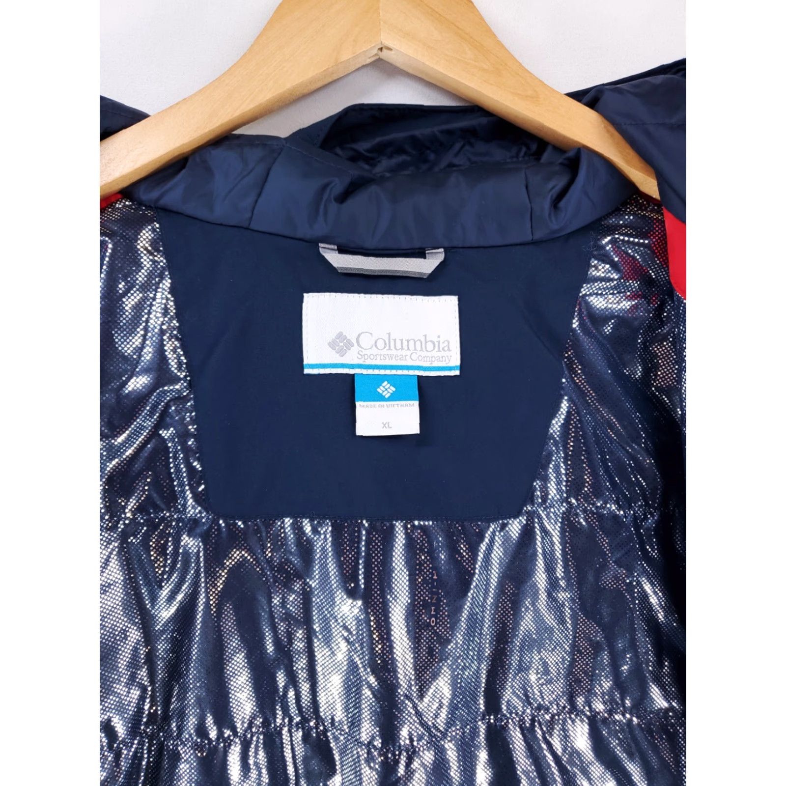 Vintage Columbia Omni-Tech Winter Jacket Hooded Mens XL Red Blue Ski Snow Size US XL / EU 56 / 4 - 4 Thumbnail