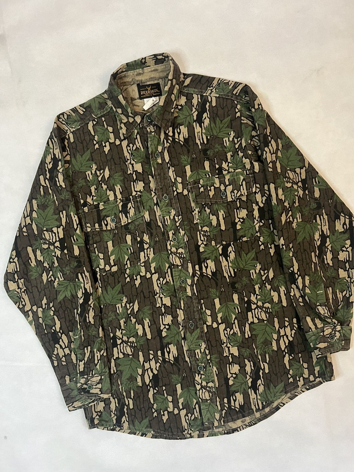 Vintage Vintage 90's Melton Deerskin Camo Hunting Shirt Size US M / EU 48-50 / 2 - 8 Thumbnail