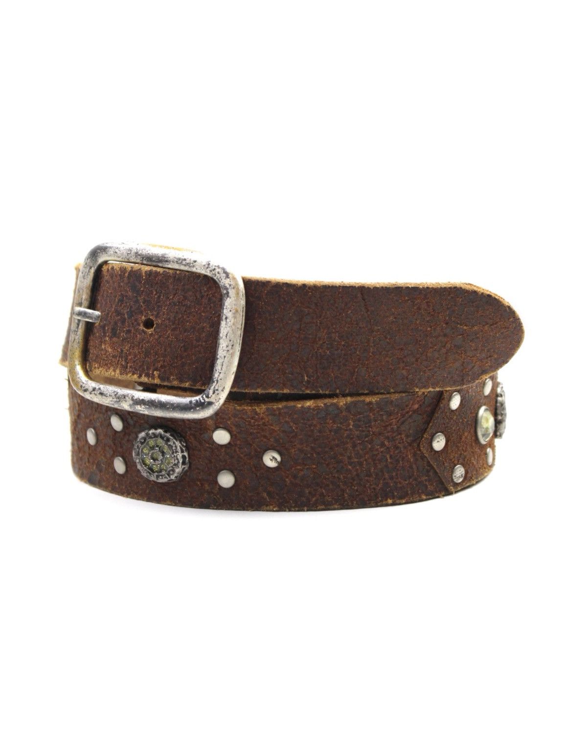 Hysteric Glamour 2000S CLRIDE EMBELLISHED DISTRESSED LEATHER BELT Size ONE SIZE - 2 Thumbnail