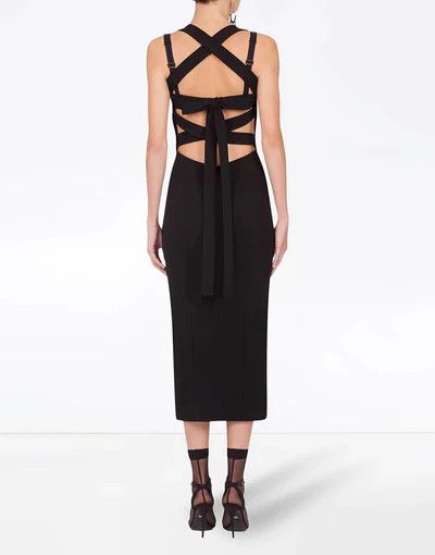 Dolce & Gabbana o1y0825 Sleeveless Midi Dress in Black Size XS / US 0-2 / IT 36-38 - 3 Thumbnail