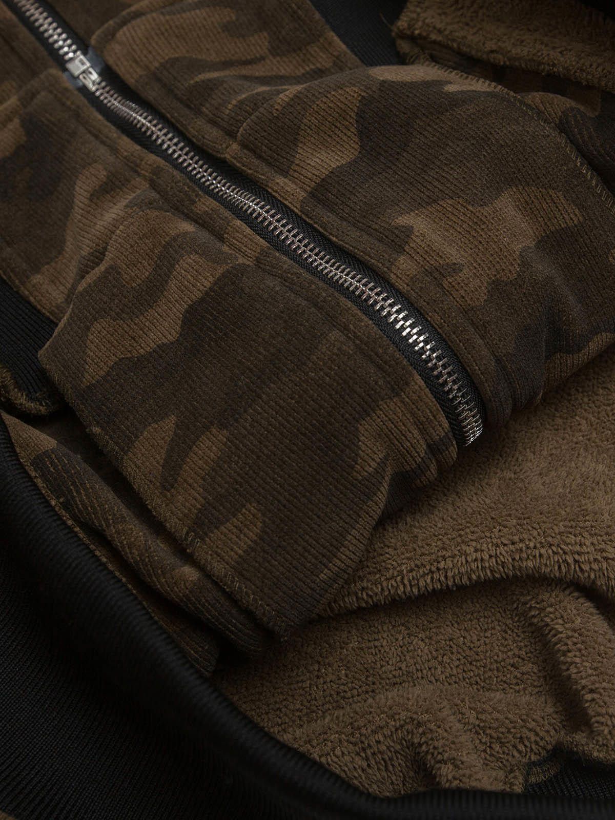 Japanese Brand Camouflage Spliced Fur Hooded Fleece Jacket - 2262 Size US M / EU 48-50 / 2 - 9 Thumbnail