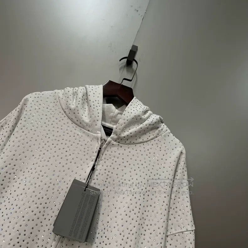 Balenciaga Balenciaga All-Over Crystal Zip Hoodie Size US S / EU 44-46 / 1 - 3 Thumbnail