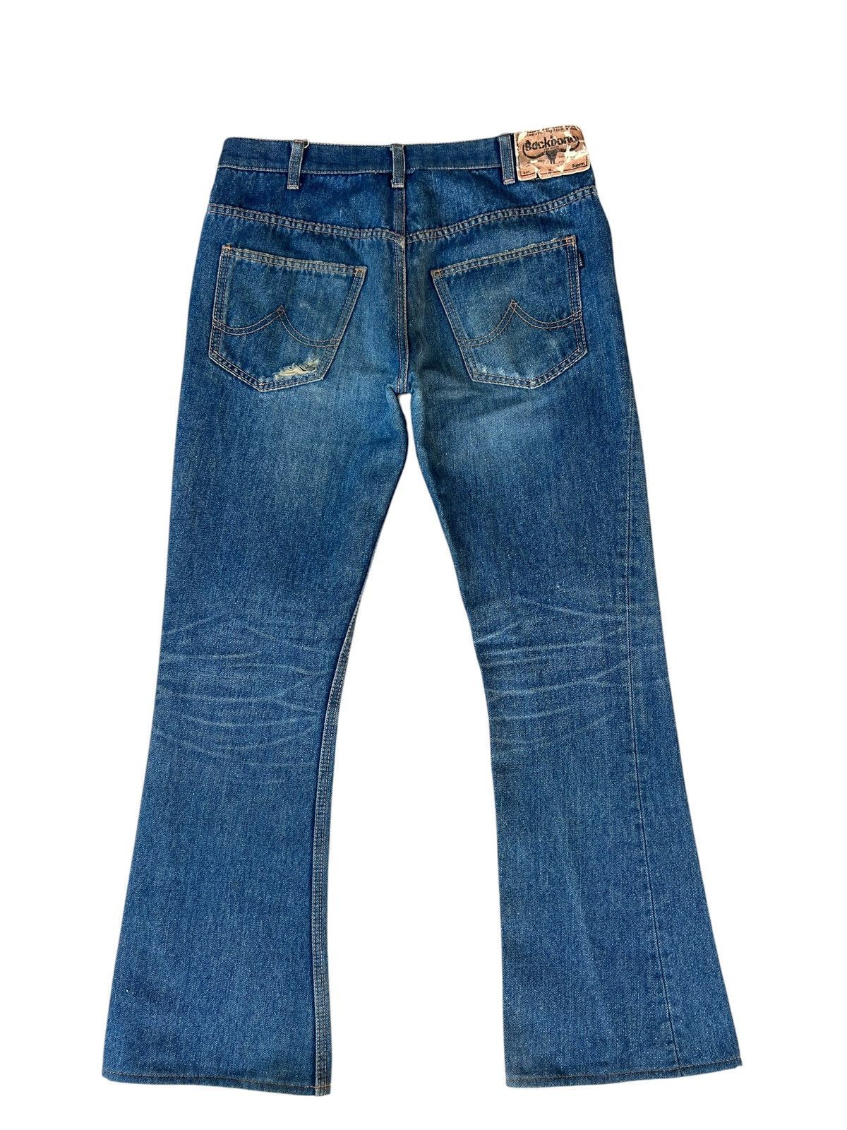 Backbone Backbone X Bobson Japan Distressed Fade Denim Bootcut Jeans Size US 31 - 14 Thumbnail