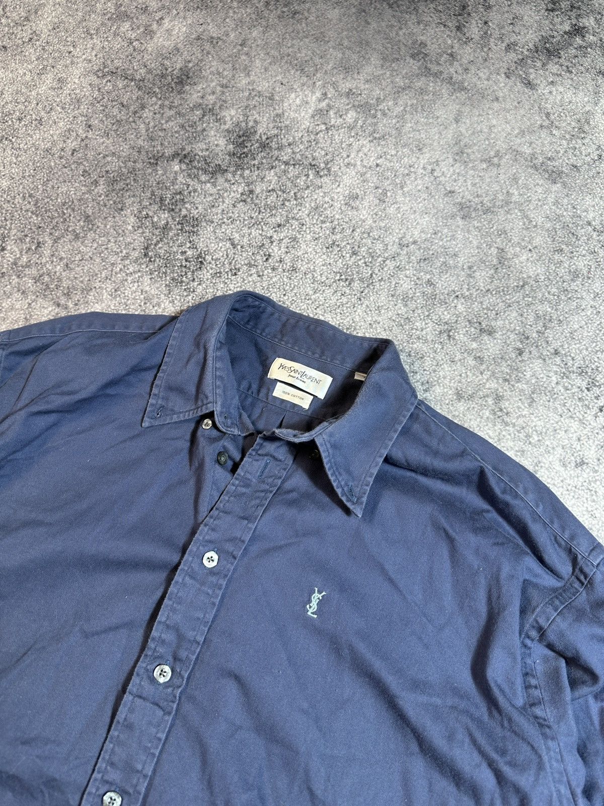 Vintage × Yves Saint Laurent Y2K Vintage Yves Saint Laurent YSL Logo Shirt Button Up Rare Size US XL / EU 56 / 4 - 2 Thumbnail