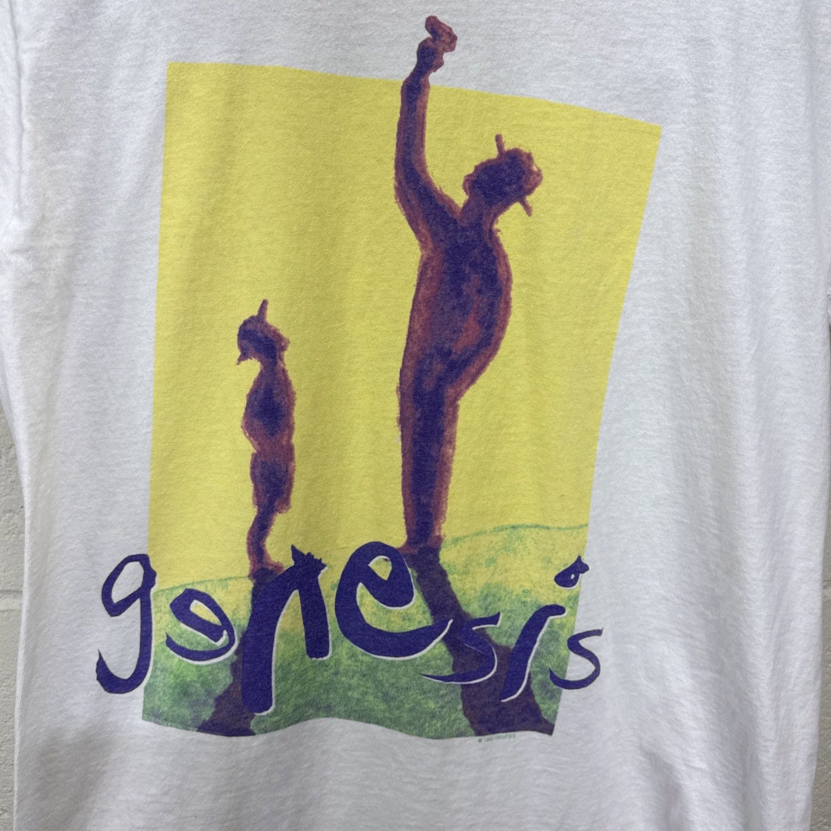 Jerzees VINTAGE Genesis Tour Double Sided T Shirt Large Men 90s White Cotton Graphics Logo Crew Neck Short Sleeve Rock Concert We Can’t Dance Size US L / EU 52-54 / 3 - 2 Thumbnail