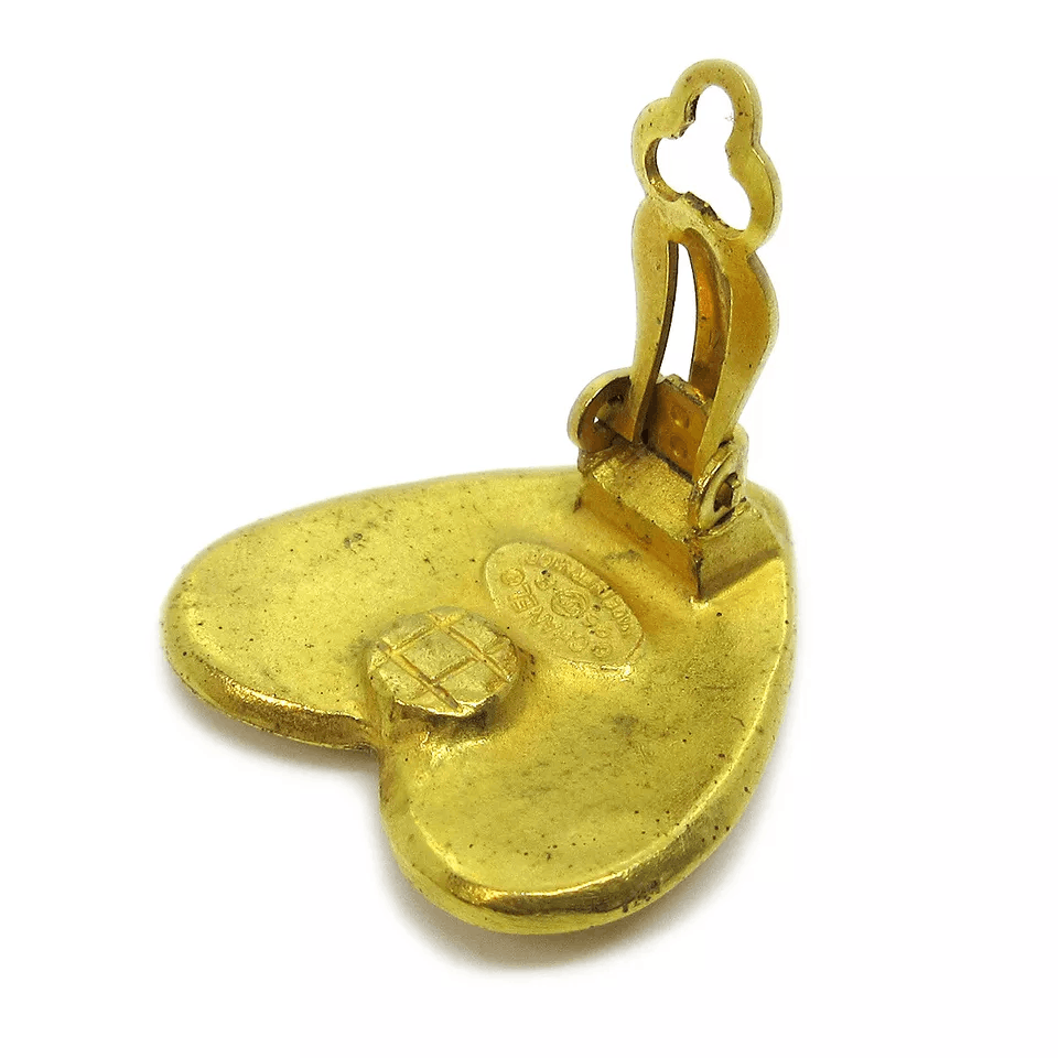 Chanel CHANEL CC Logos Heart Motif Earrings Clip-On Gold-Tone Size ONE SIZE - 2 Thumbnail