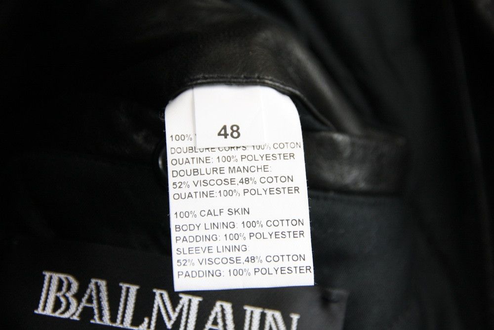 Balmain Balmain Paris Midnight Blue Black Calf Hair Leather Biker Size US M / EU 48-50 / 2 - 18 Thumbnail