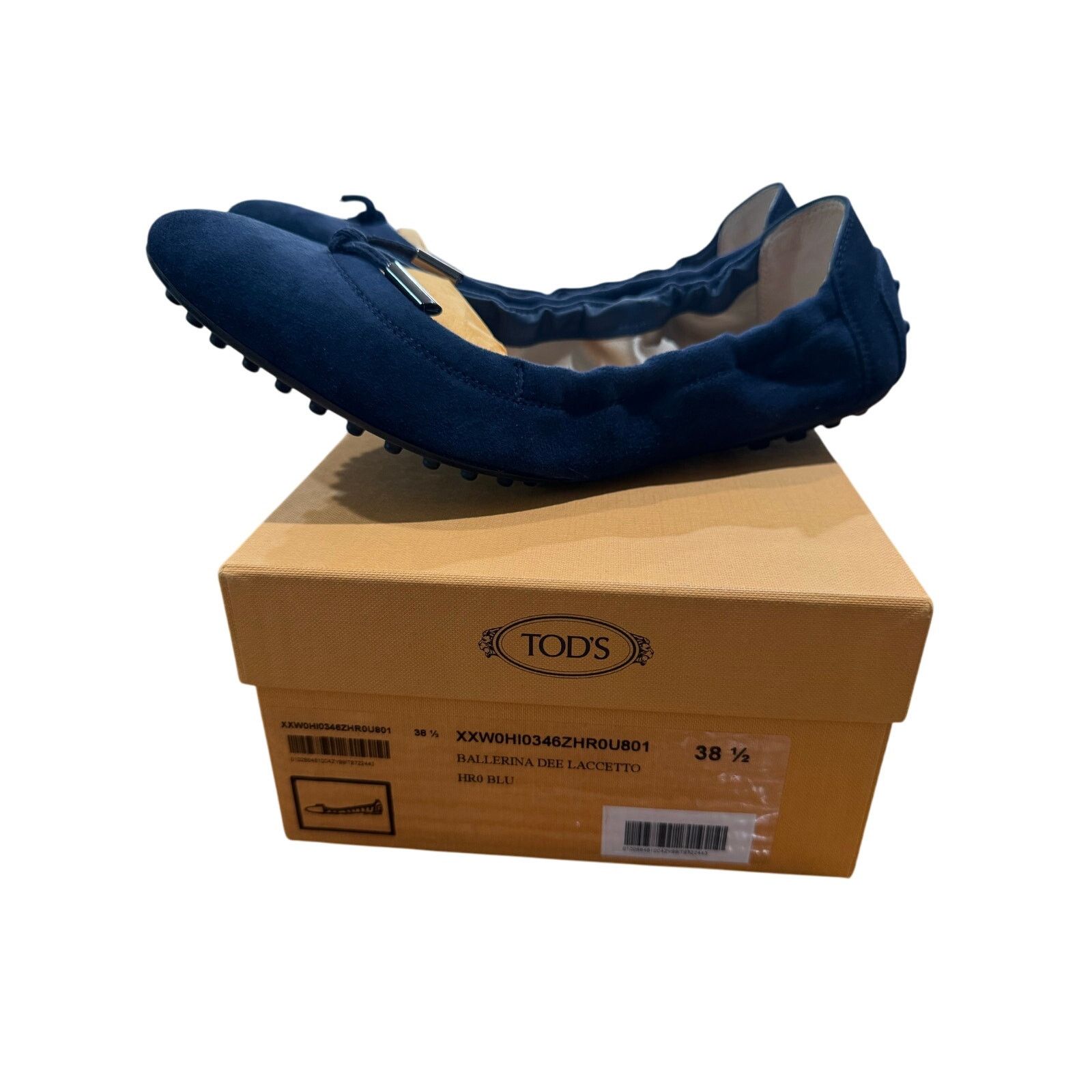 Tod's Tods Blue Suede Ballerina Dee Laccetto Ballet flats sz. 38 Size US 8 / IT 38 - 6 Thumbnail