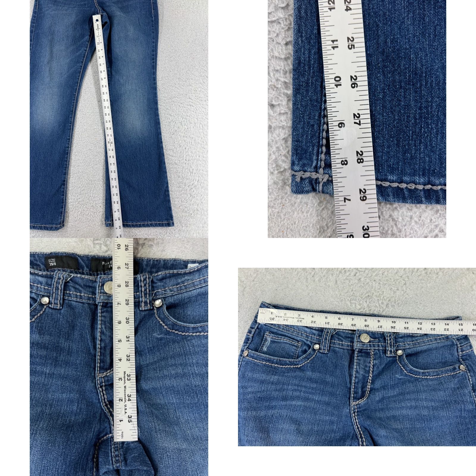 Nine West Nine West Jeans Women 8 Blue Denim Bootcut Cotton Blend 29x29 Regular Stretch 5-Pocket Design Inseam 29 Size 30" / US 8 / IT 44 - 8 Thumbnail