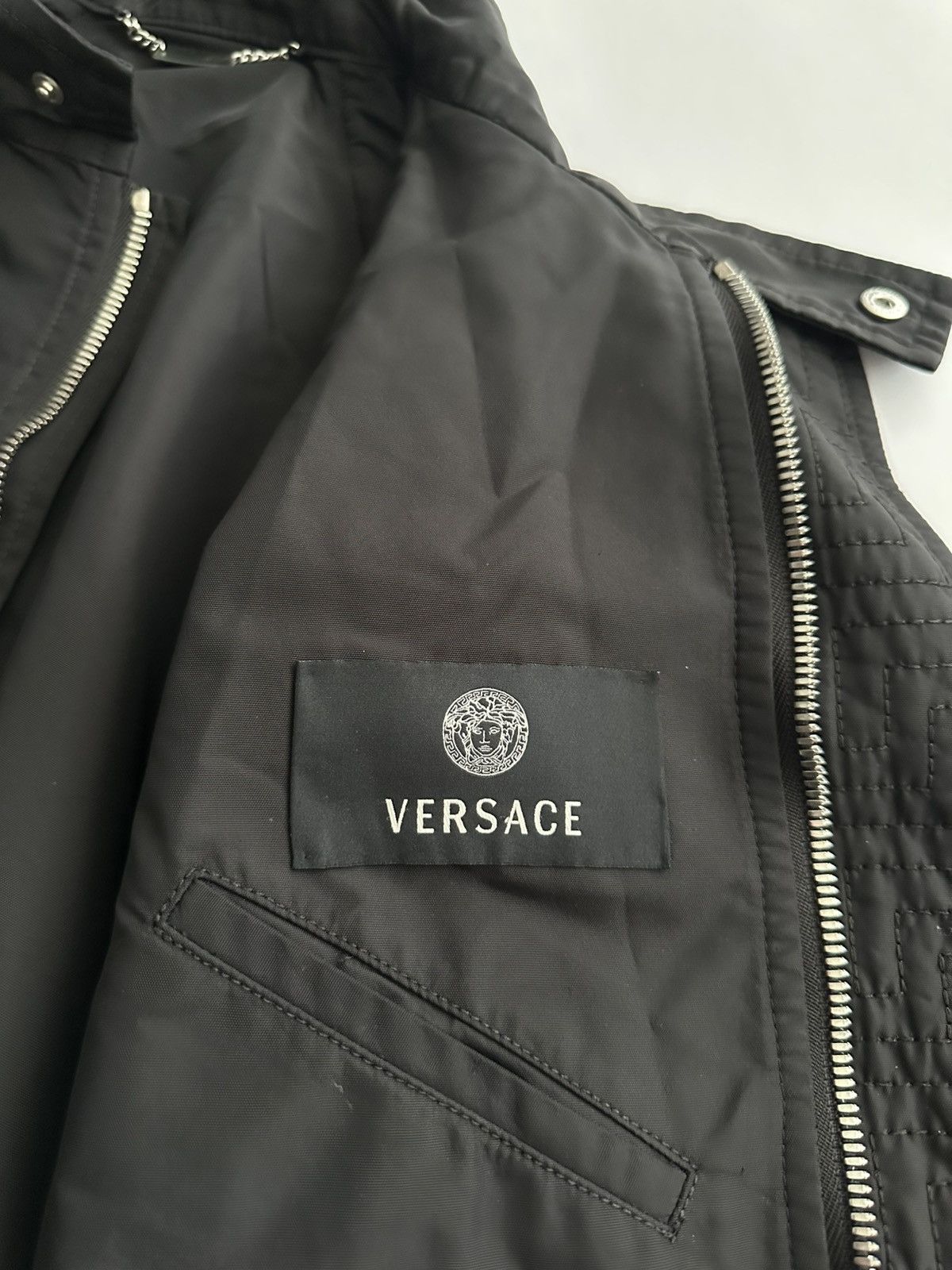 Versace Versace Mainline Nylon Leather Racer Jacket Size US L / EU 52-54 / 3 - 10 Thumbnail
