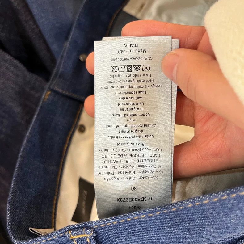 Dior Dior The latest blue trouser leg lining old flower full pri Size US 29 - 7 Thumbnail