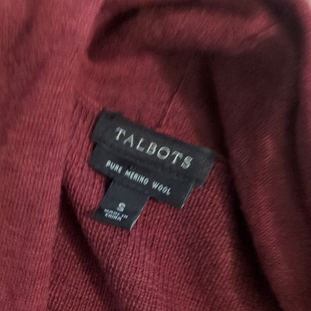 Talbots Talbots Burgundy Merino Wool Open Cardigan Size Small Size S / US 4 / IT 40 - 2 Thumbnail