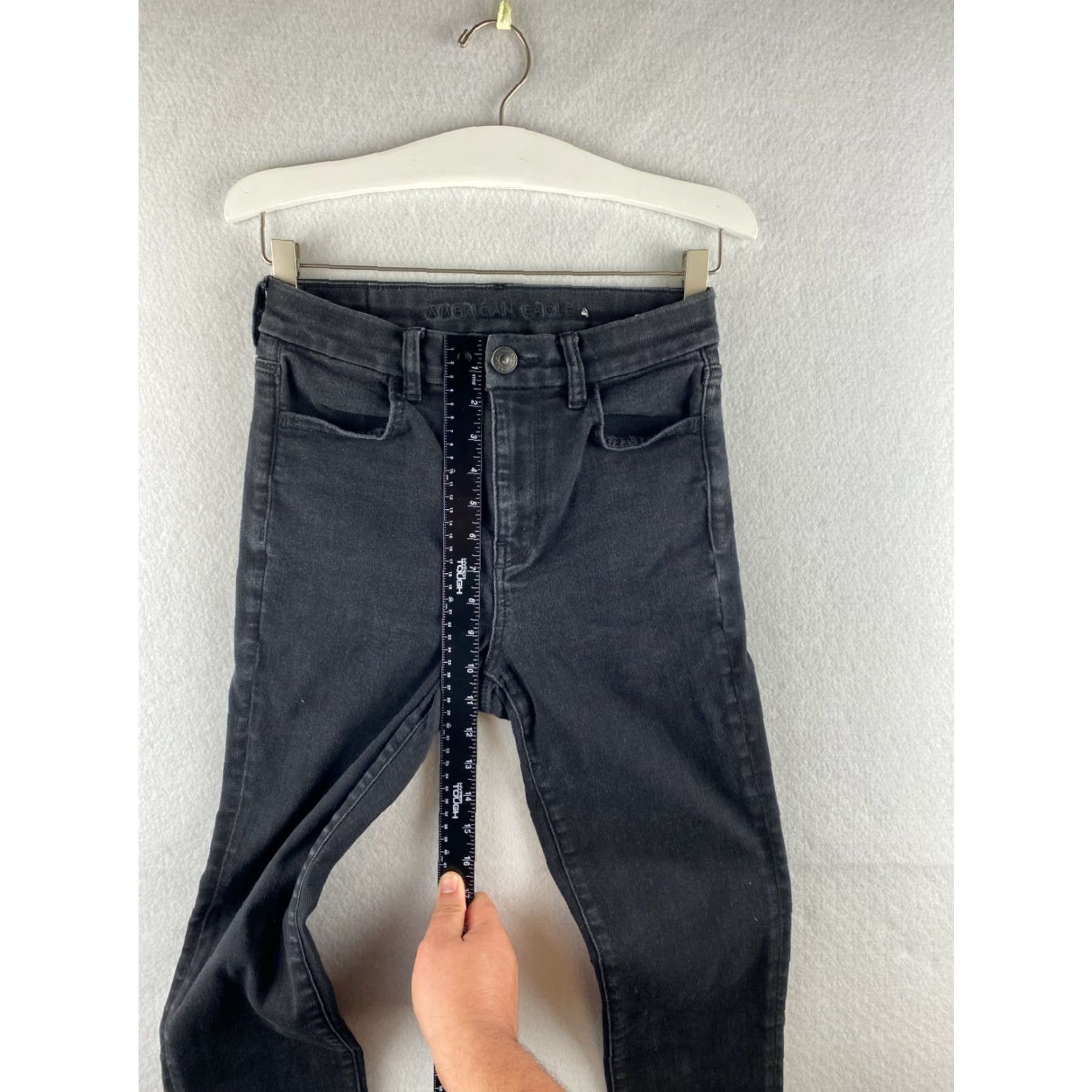 American Eagle Outfitters American Eagle Jeans 4 Womens Black Curvy High-Rise Ankle Jegging Stretch Denim Size 27" / US 4 / IT 40 - 4 Thumbnail