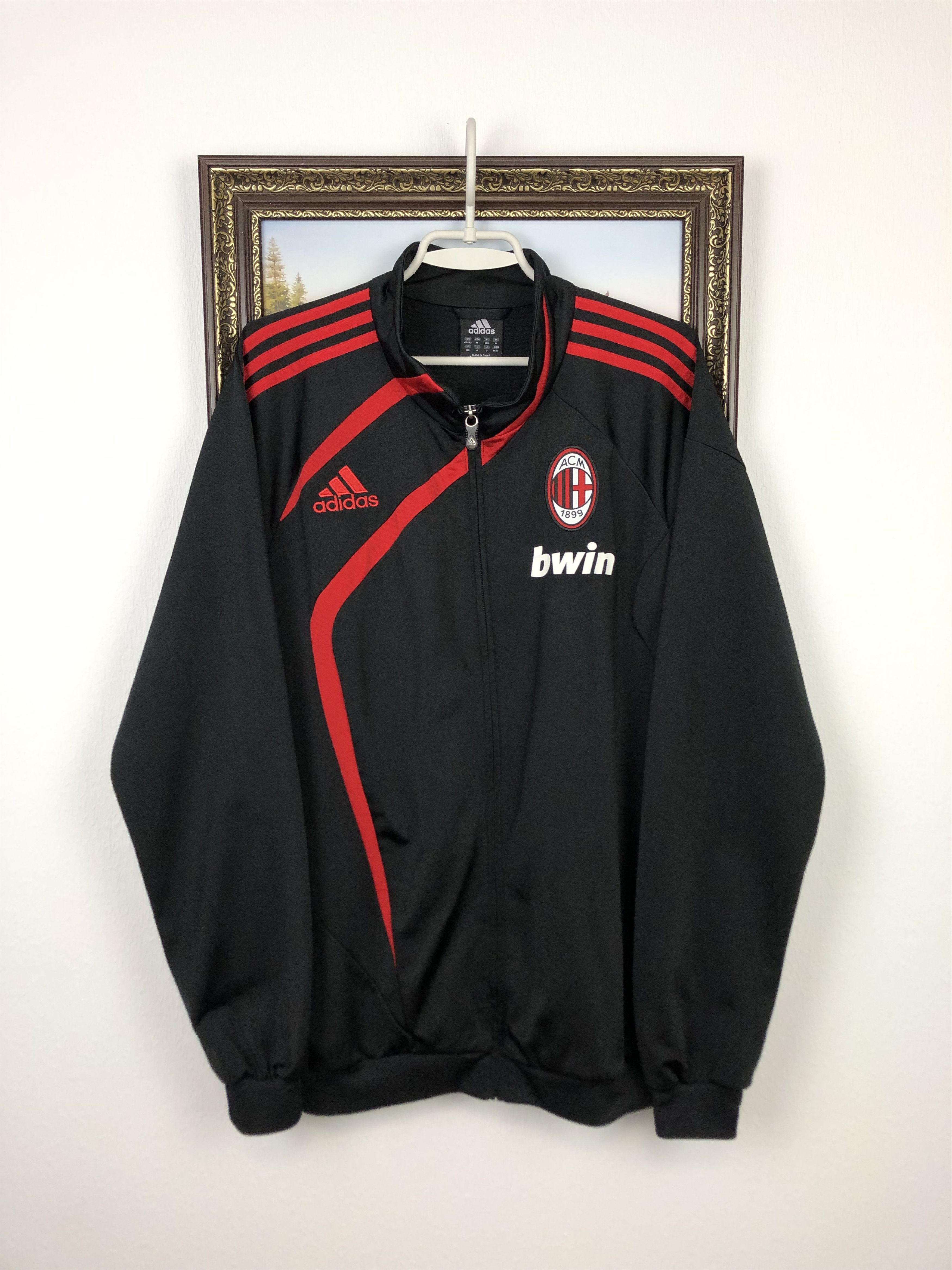 AC MILAN adidas フルジップジャケット　ナイロン　Mサイズ 2012-13 AC Milan adidas Tracksuit - 8/10 - (S.Boys)