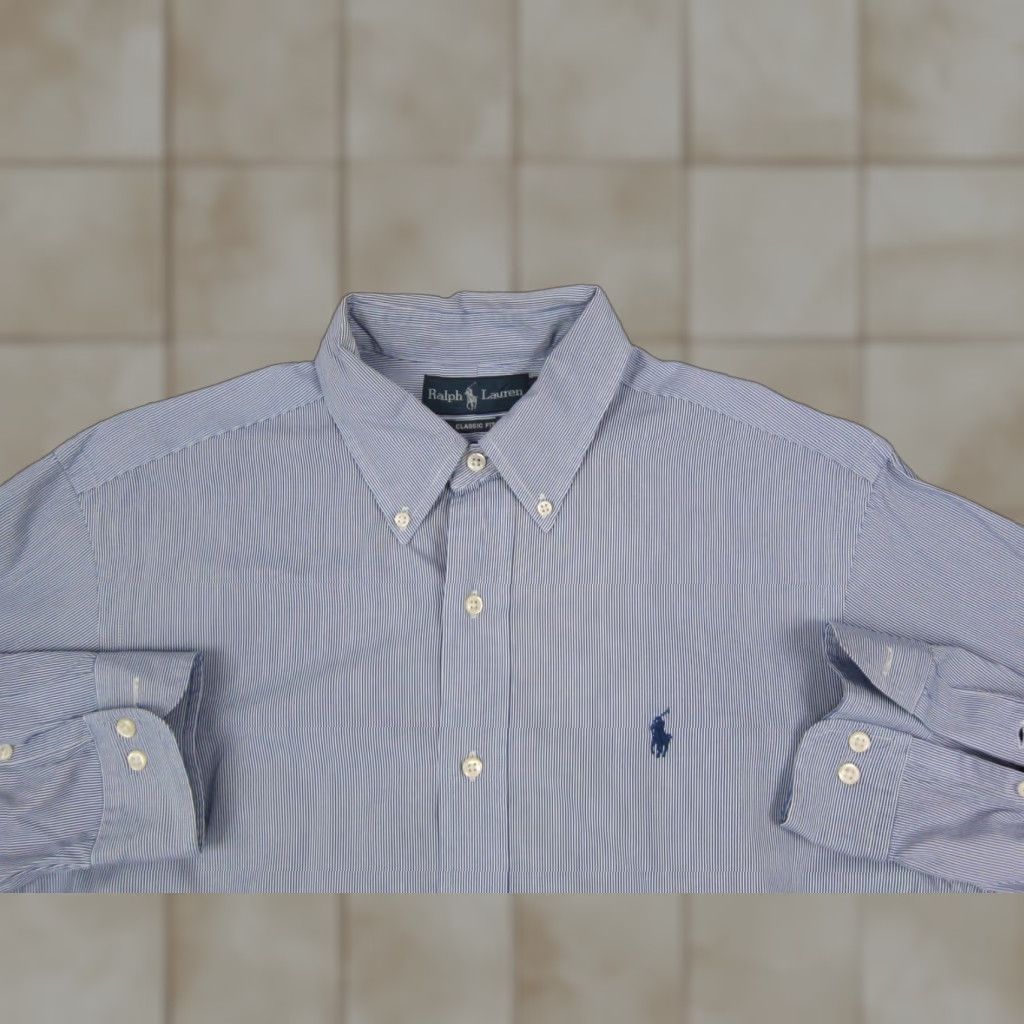 Ralph Lauren Ralph Lauren Shirt Adult 16 XL Blue Pony Striped Button-Down Mens Size US L / EU 52-54 / 3 - 1 Thumbnail