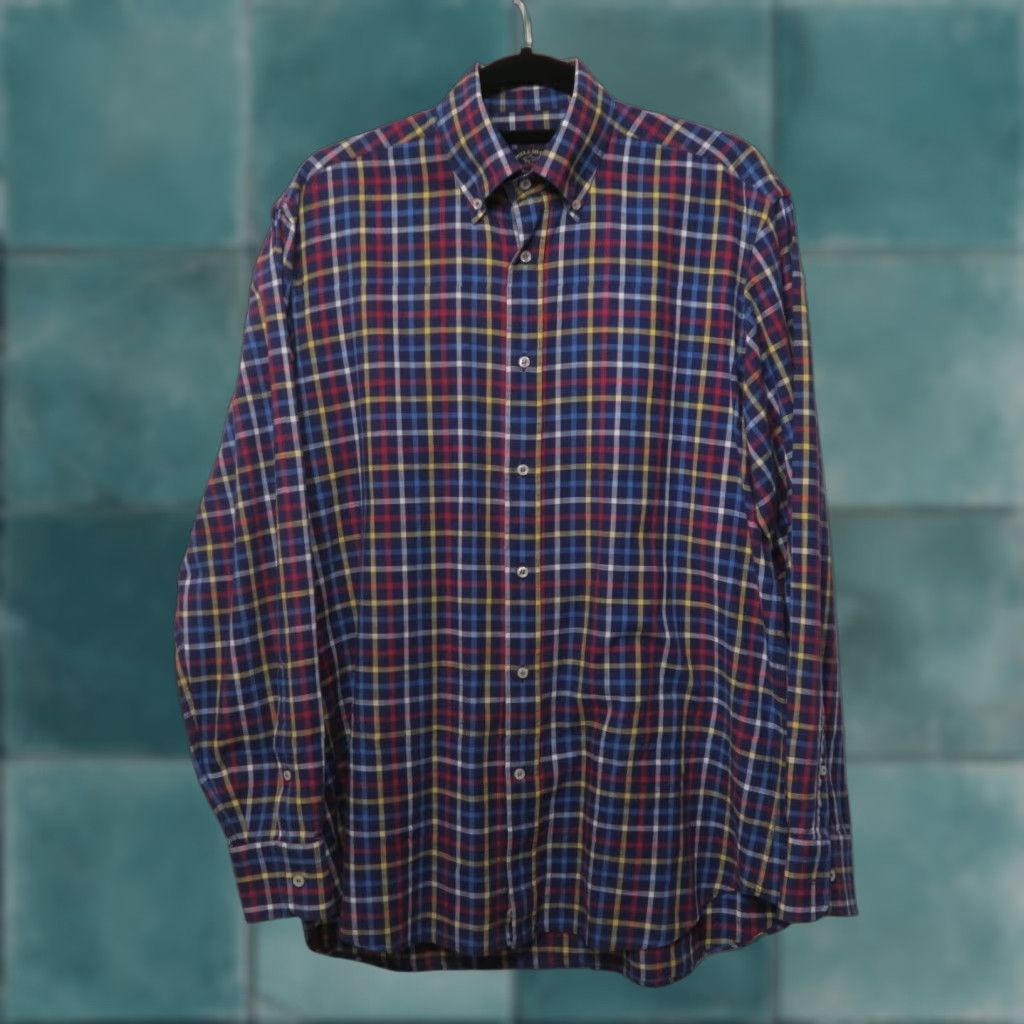 PAUL & SHARK Yachting Button-Front Shirt Mens M Multicolor Gingham