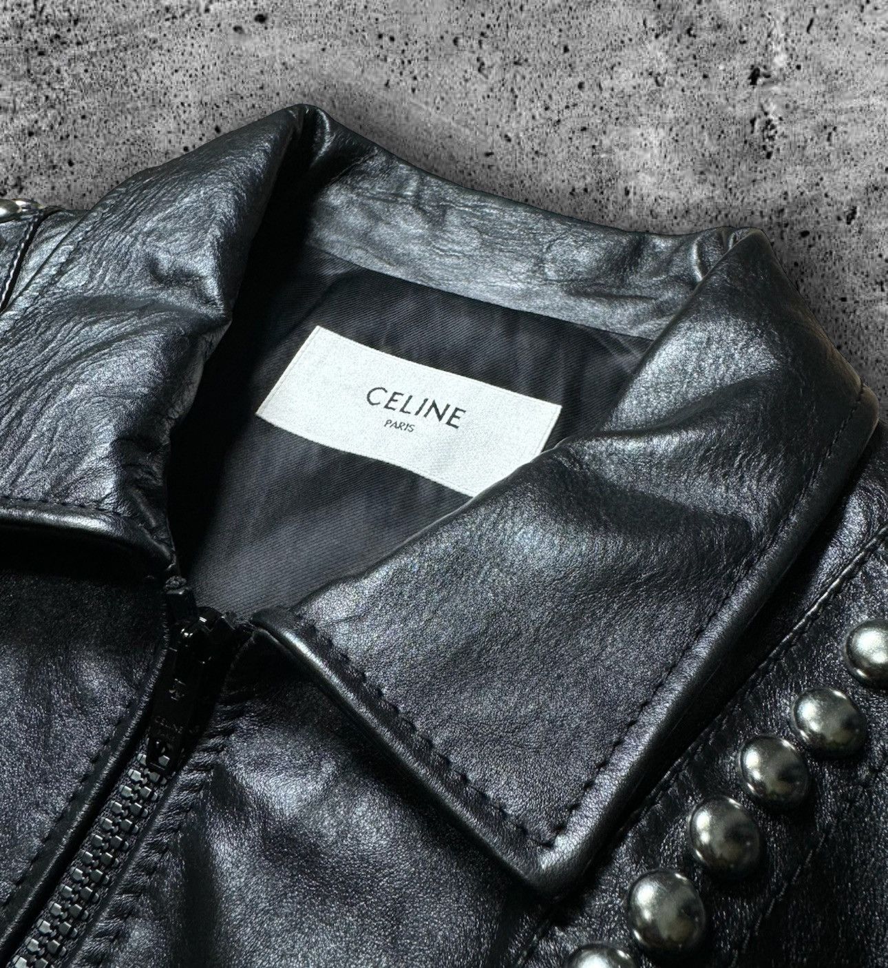 Celine × Hedi Slimane 「LIMITED TIME」CELINE “FW22 STUDDED LEATHER BLOUSON” Size US S / EU 44-46 / 1 - 3 Thumbnail