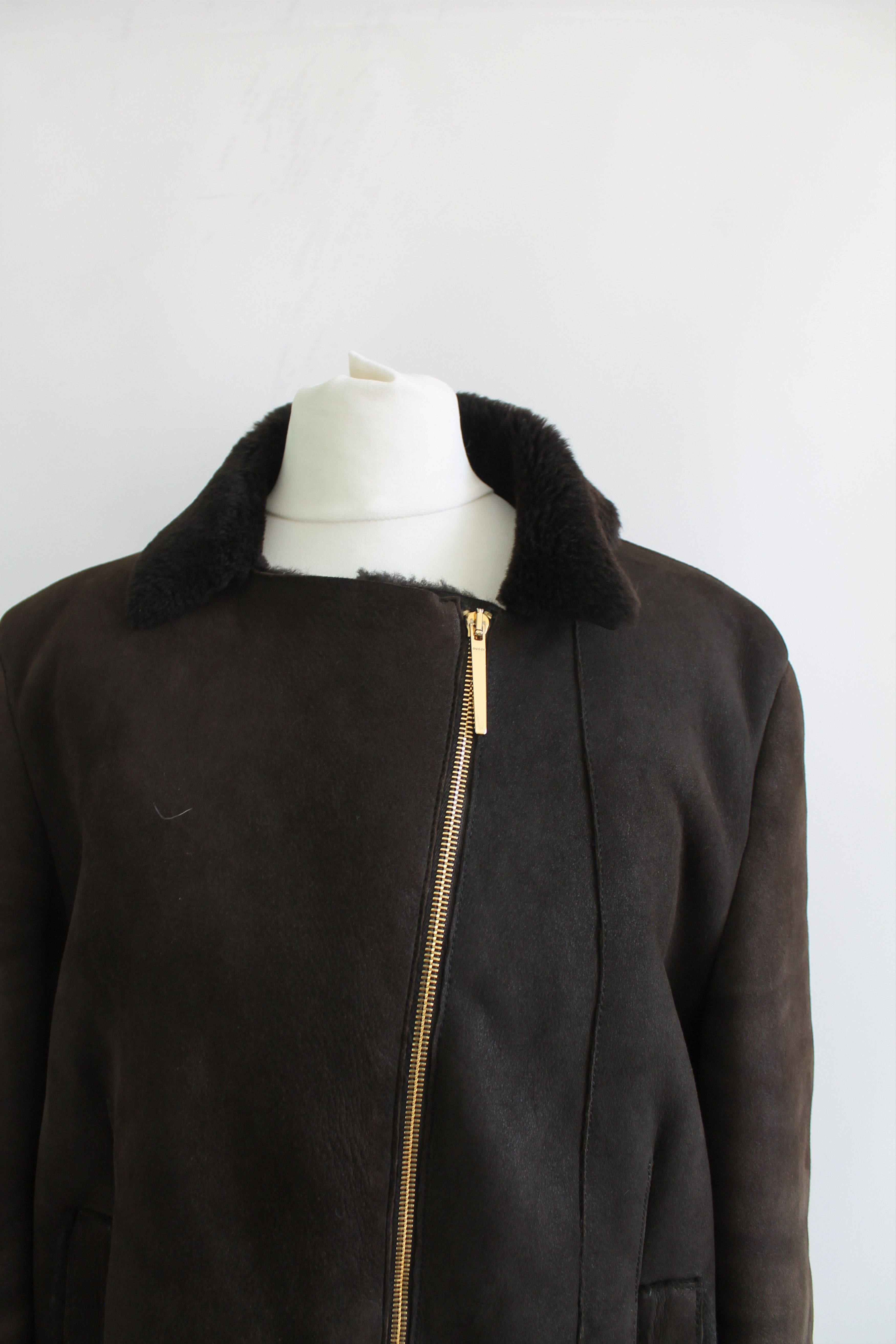Gucci 90's GUCCI leather TOM FORD BELTED SHEARLING COAT brown Size M / US 6-8 / IT 42-44 - 8 Thumbnail